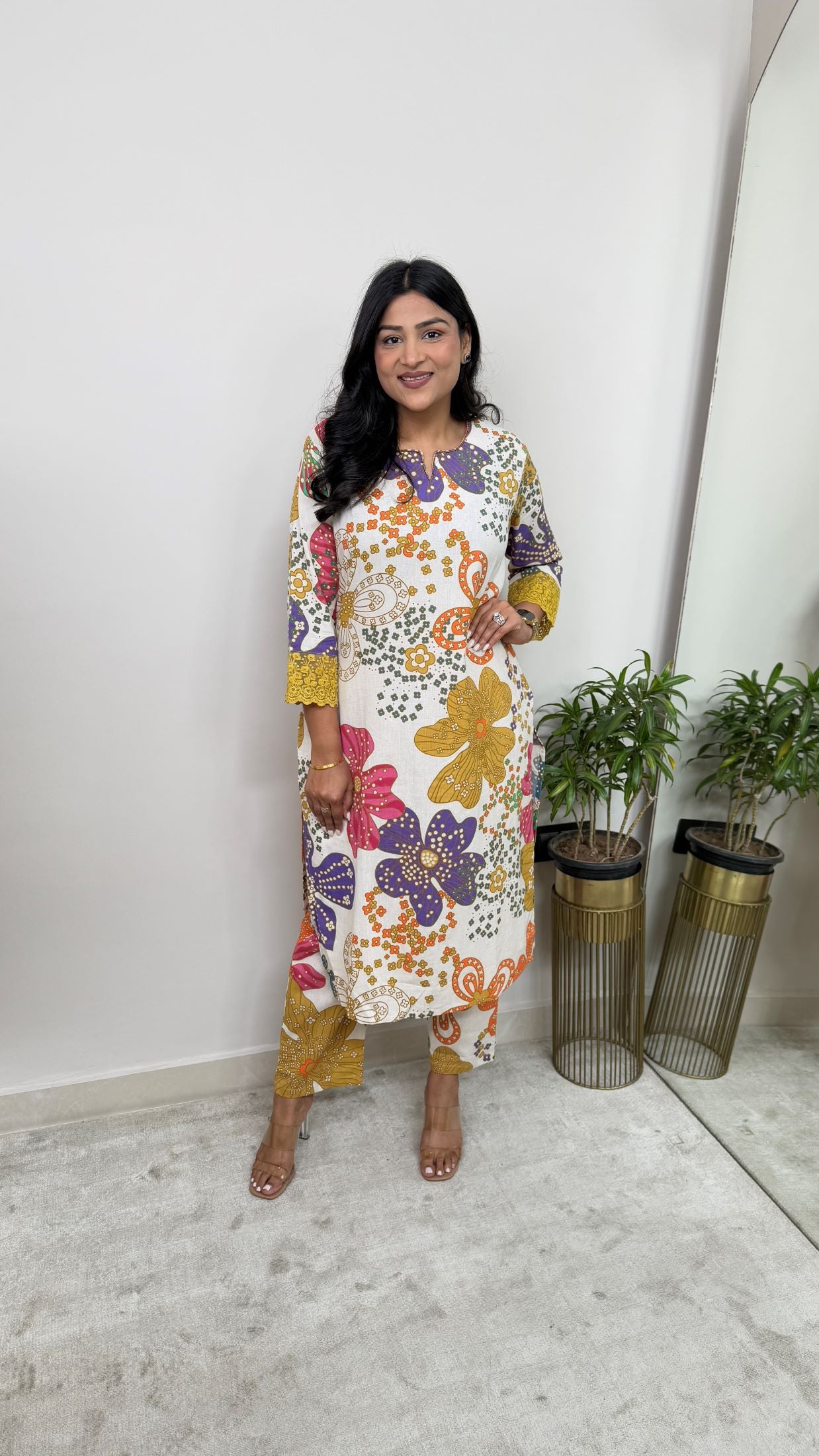 Floral Fusion Kurta Pants