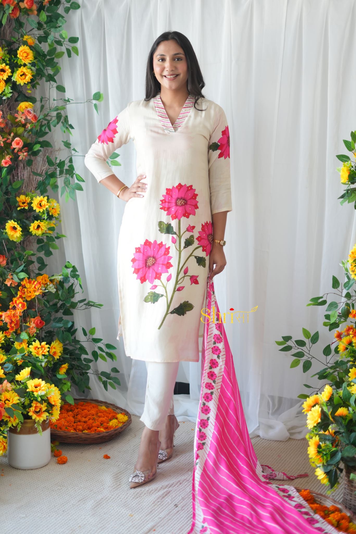 Flower Motife Suit Set