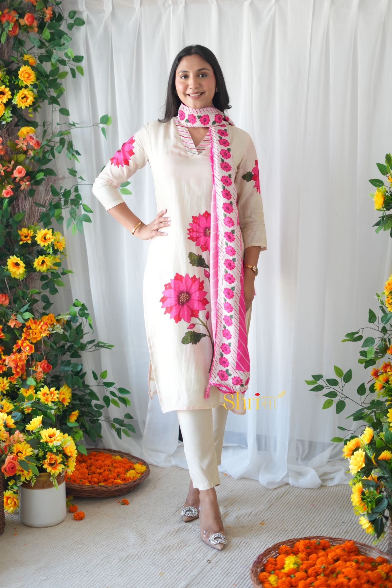 Flower Motife Suit Set