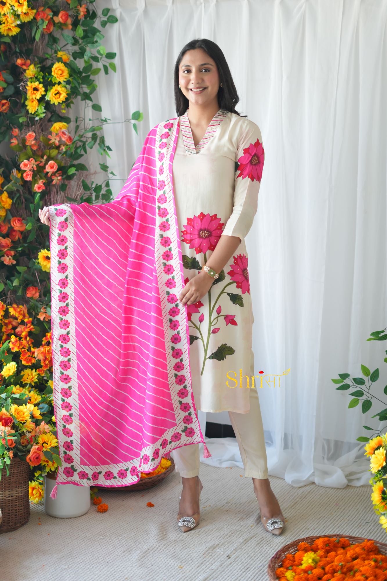 Flower Motife Suit Set