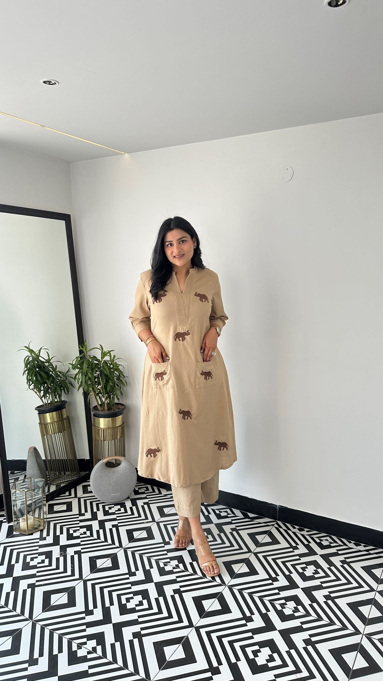 Gaja Beige Kurta Pants