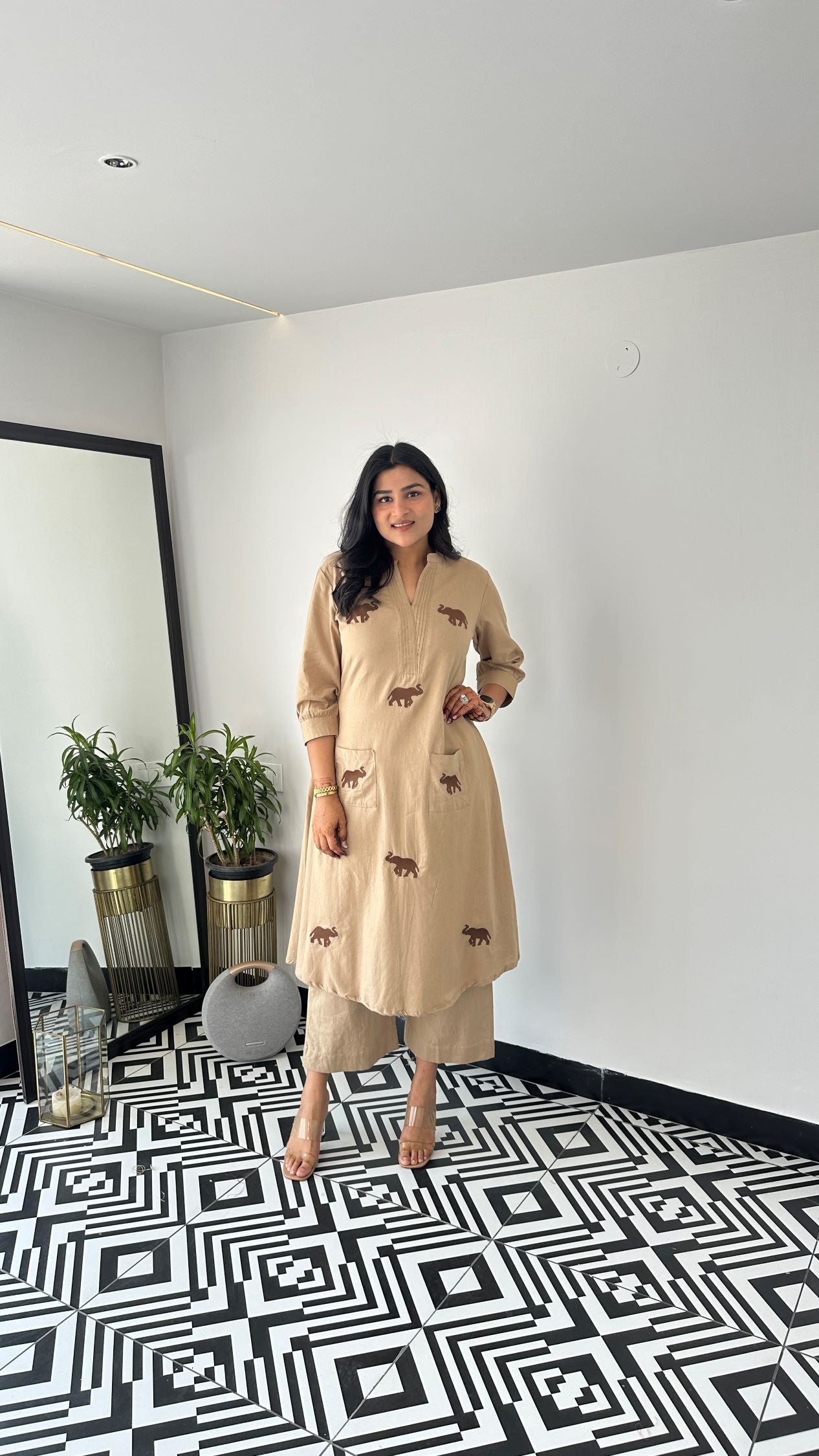 Gaja Beige Kurta Pants