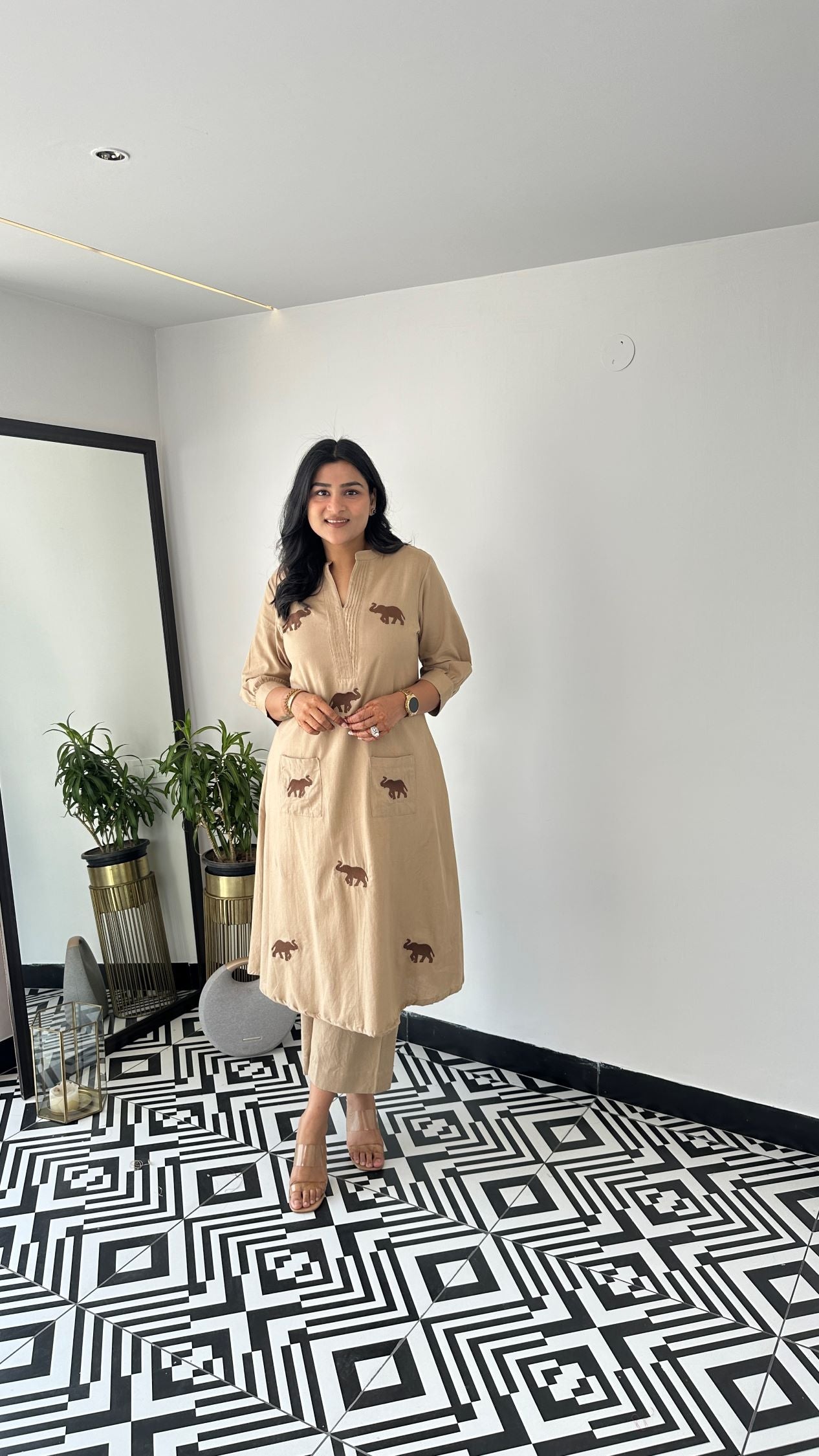 Gaja Beige Kurta Pants