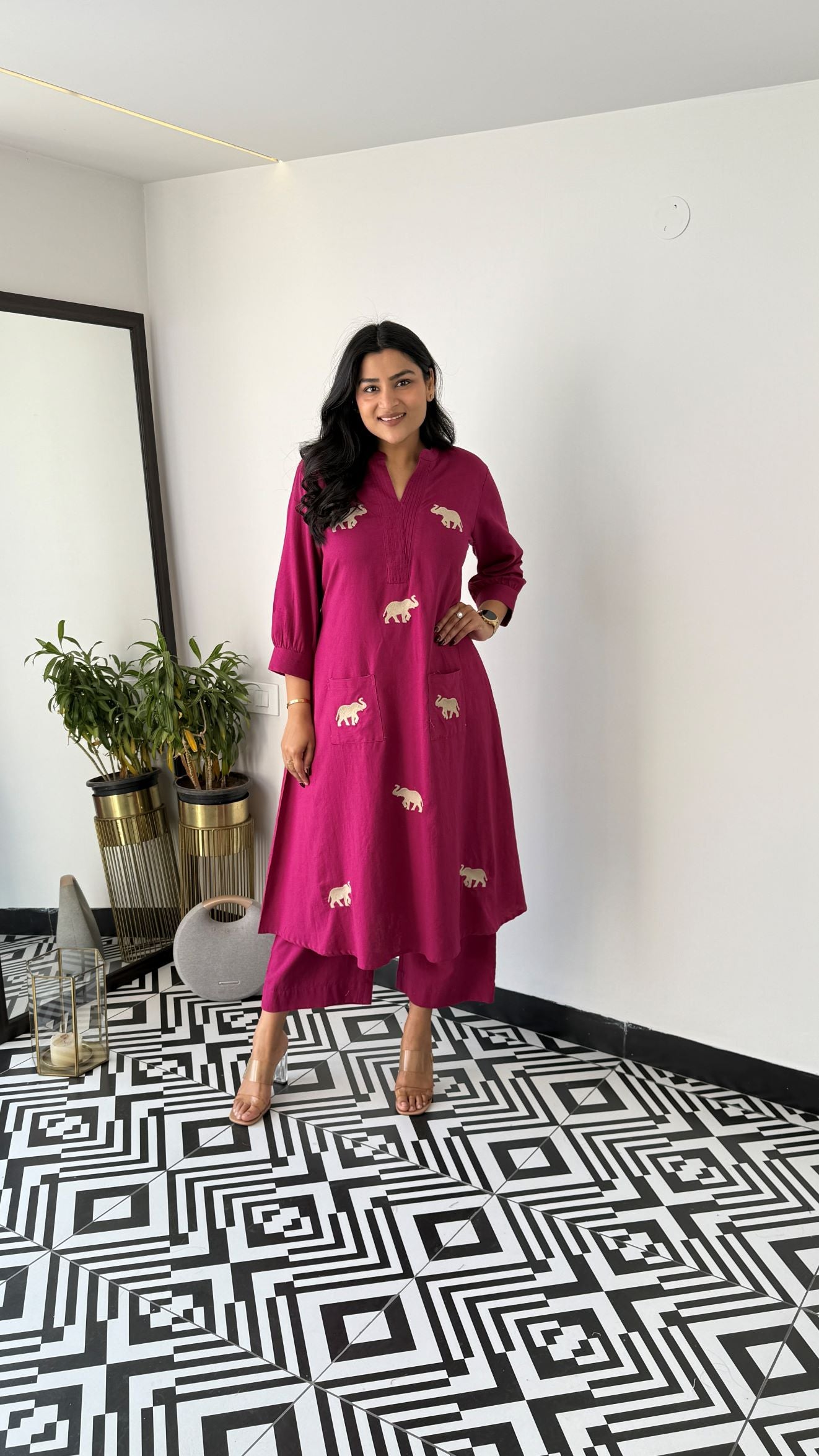 Gaja Magenta Kurta Pants