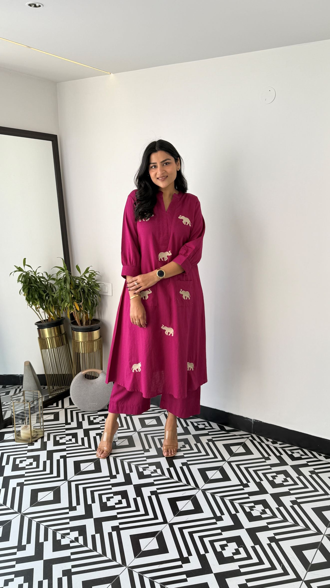 Gaja Magenta Kurta Pants