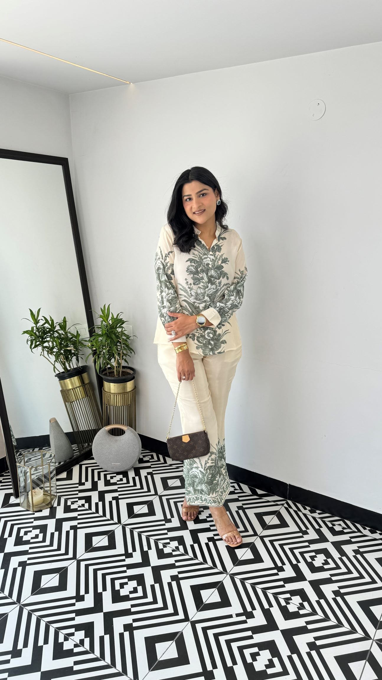 Olive Crepe Cord Set