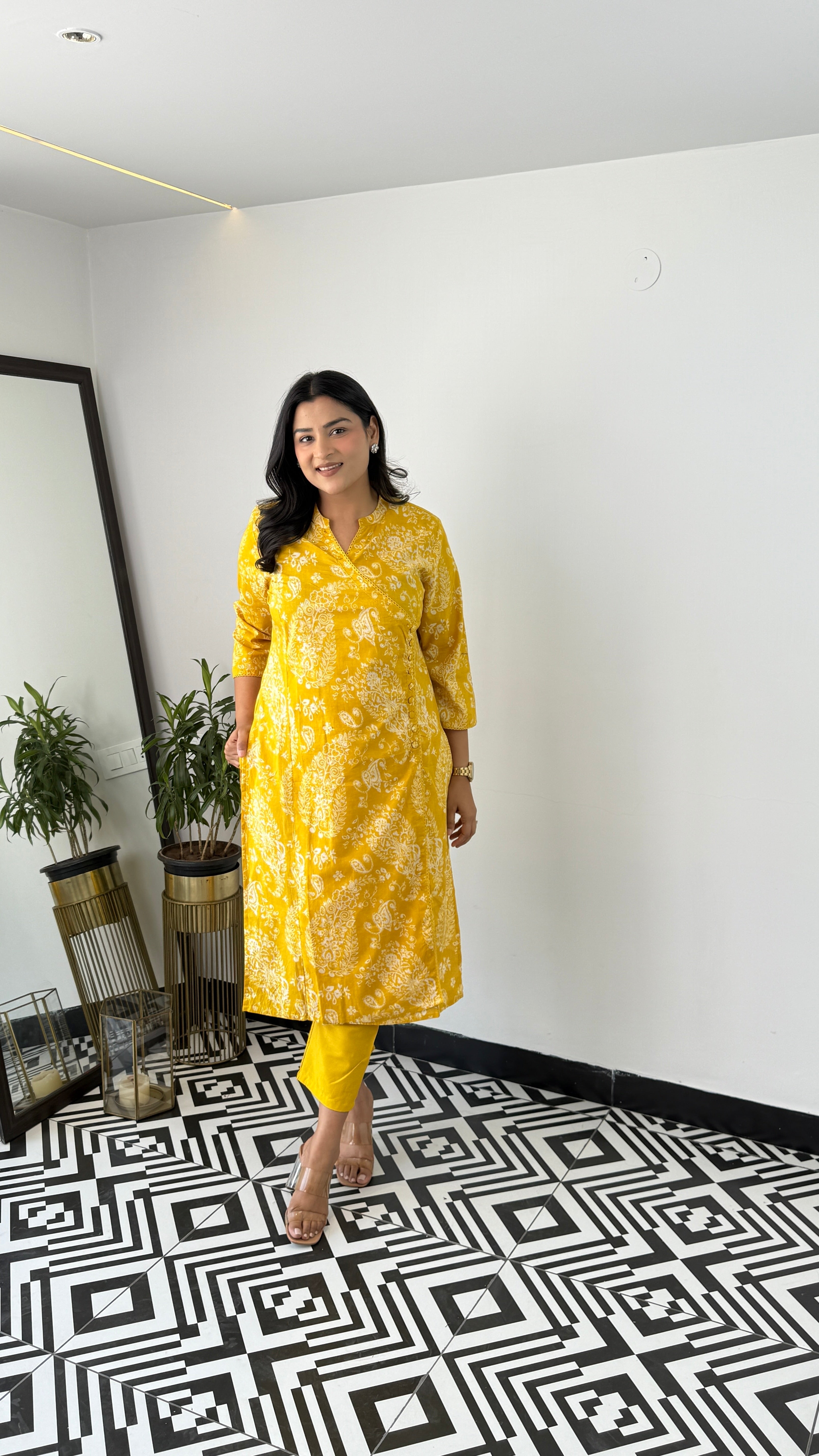 Golden Swan Angrakha Kurta Pants