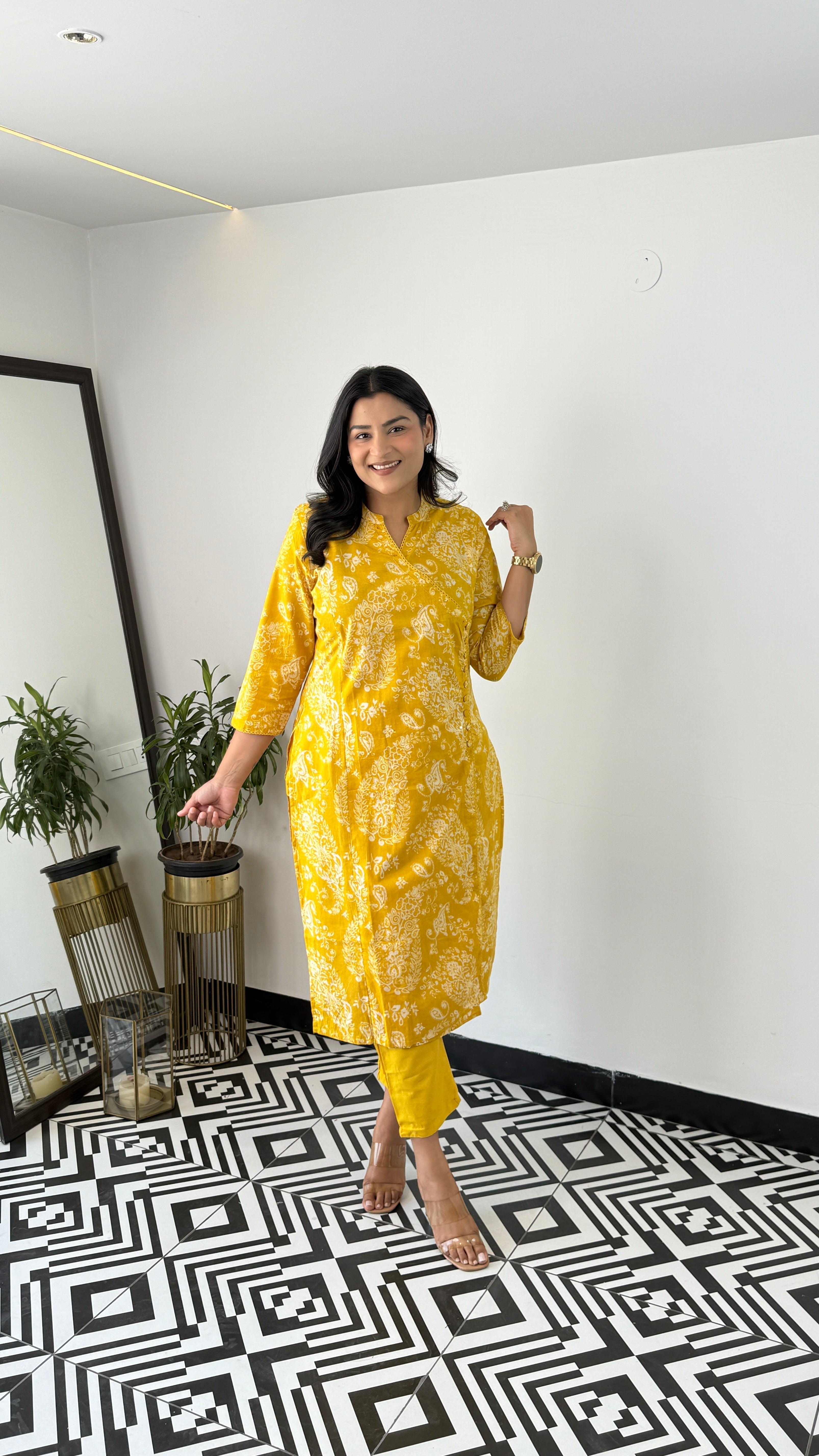 Golden Swan Angrakha Kurta Pants