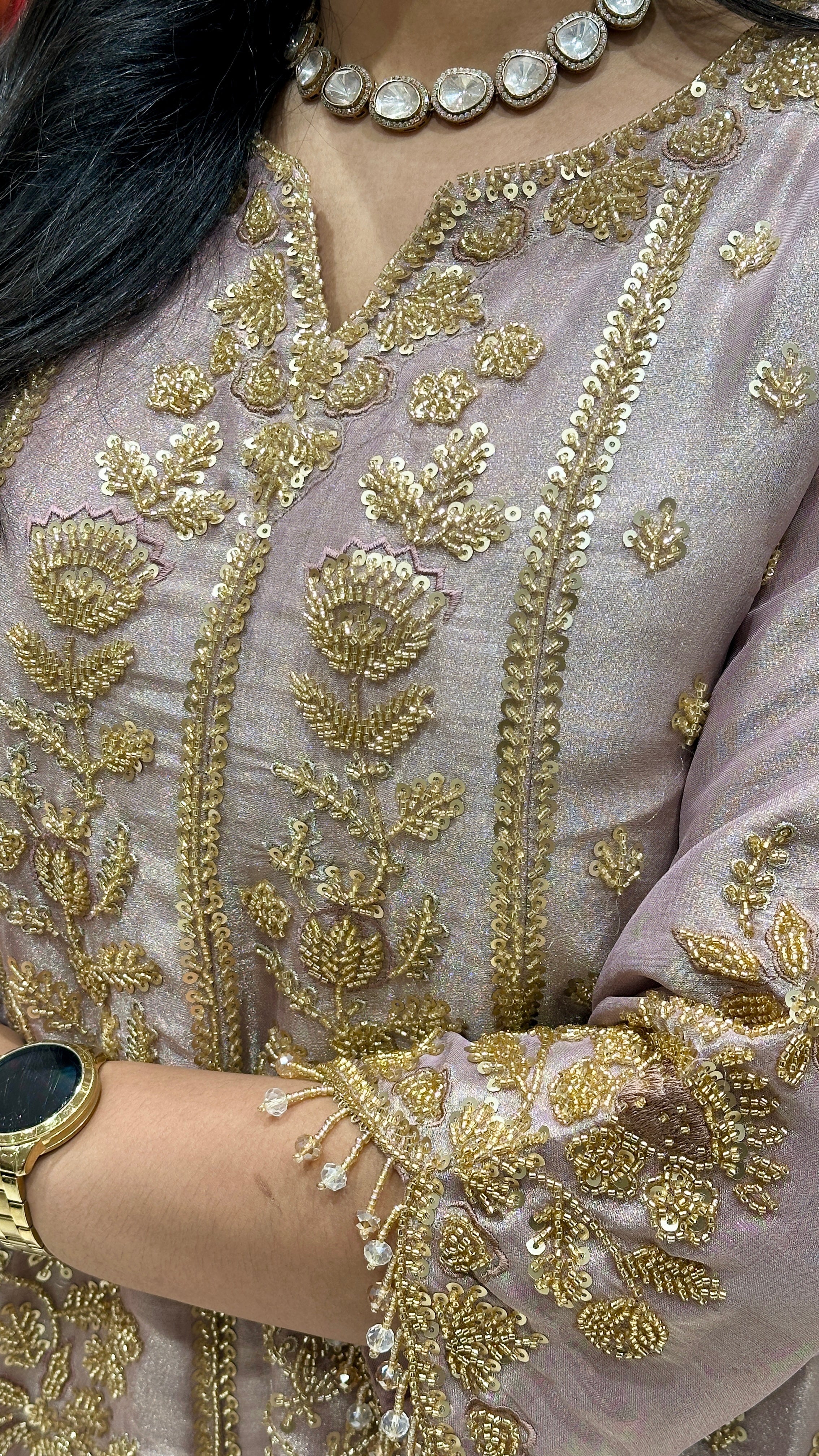 Pure Tissue Handwork Peplum Gerara Set shrisa.in