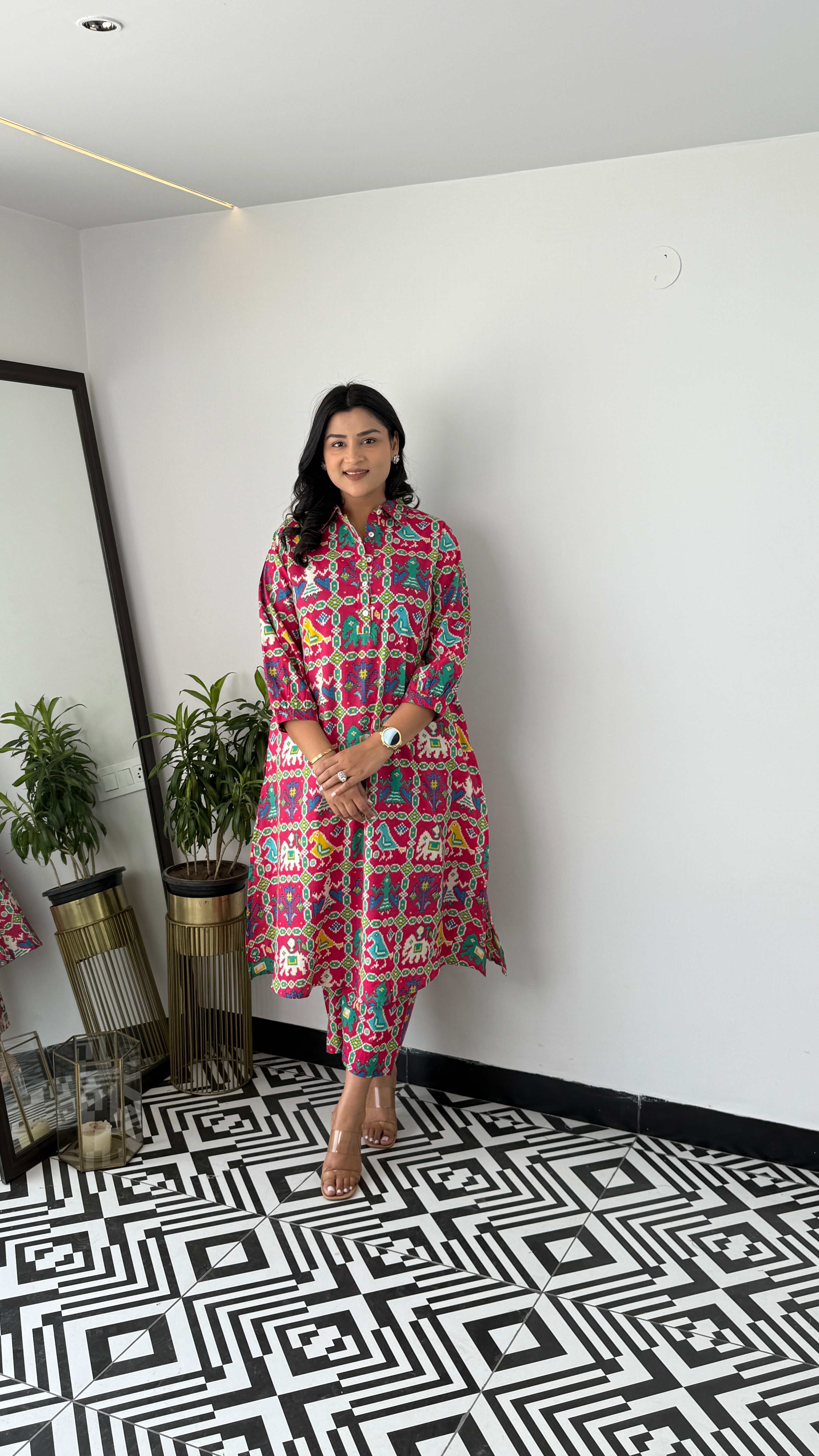 Meher Pink Patola Kurta Pants