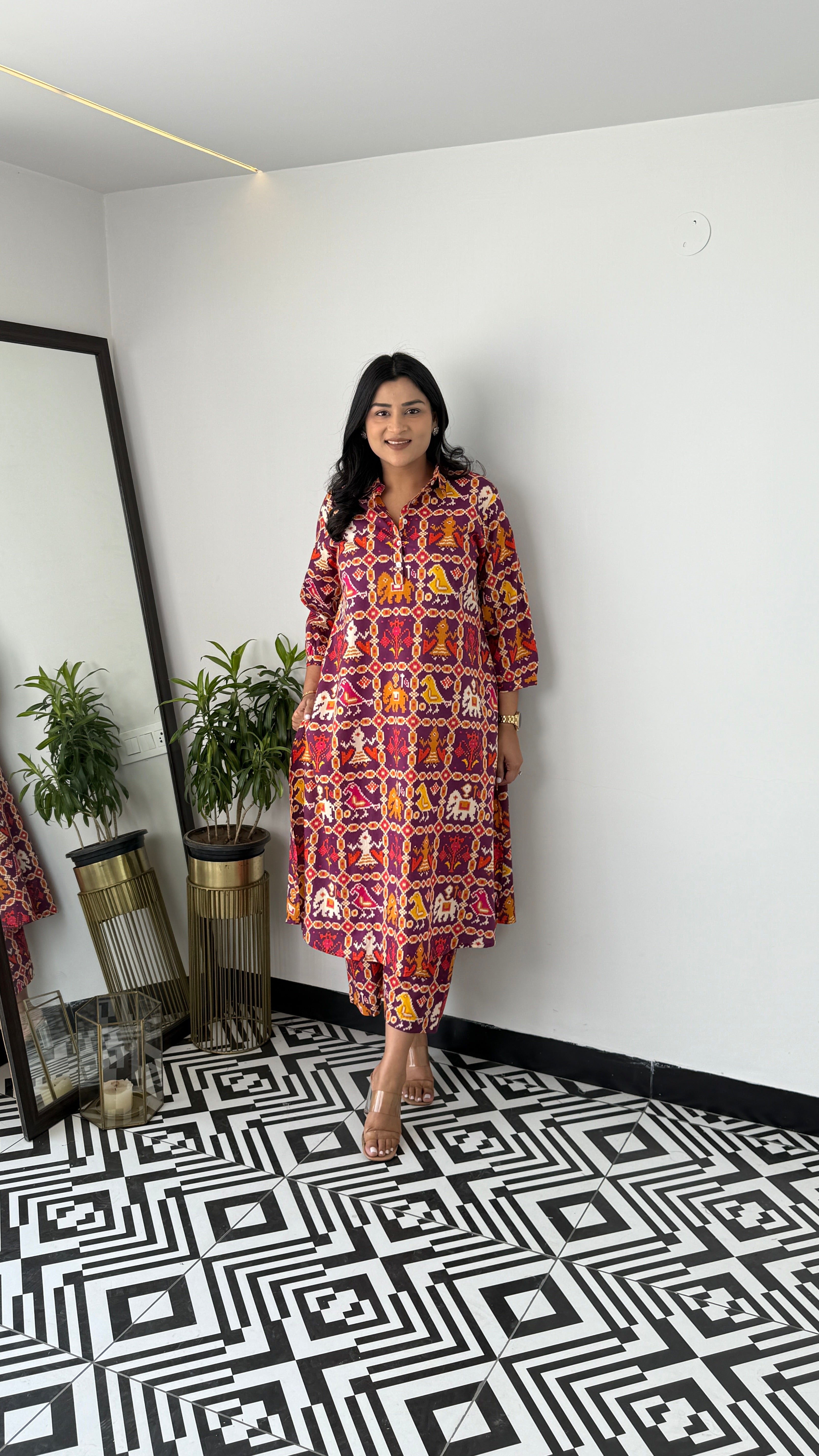 Meher Violet Patola Kurta Pants