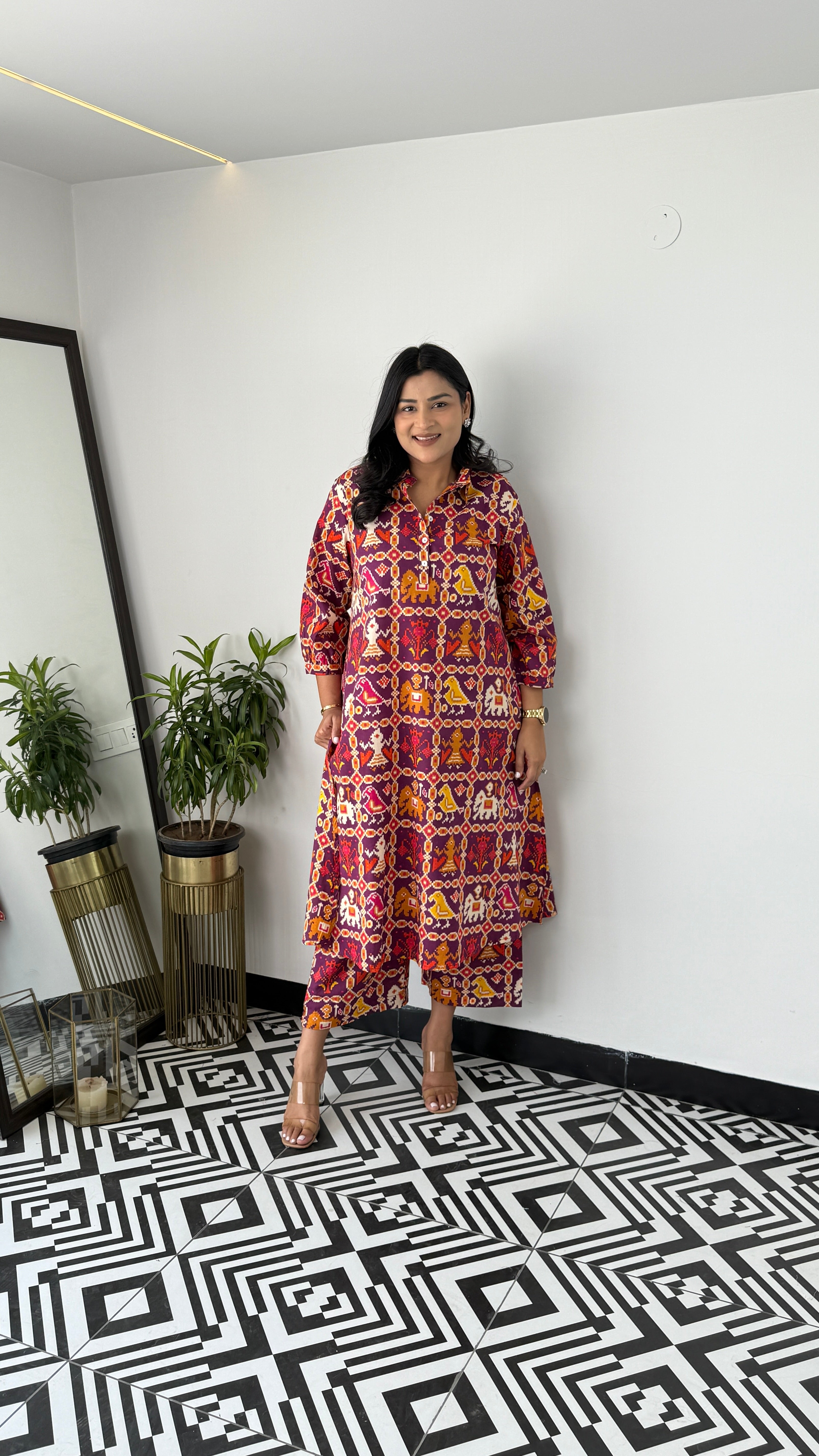 Meher Violet Patola Kurta Pants