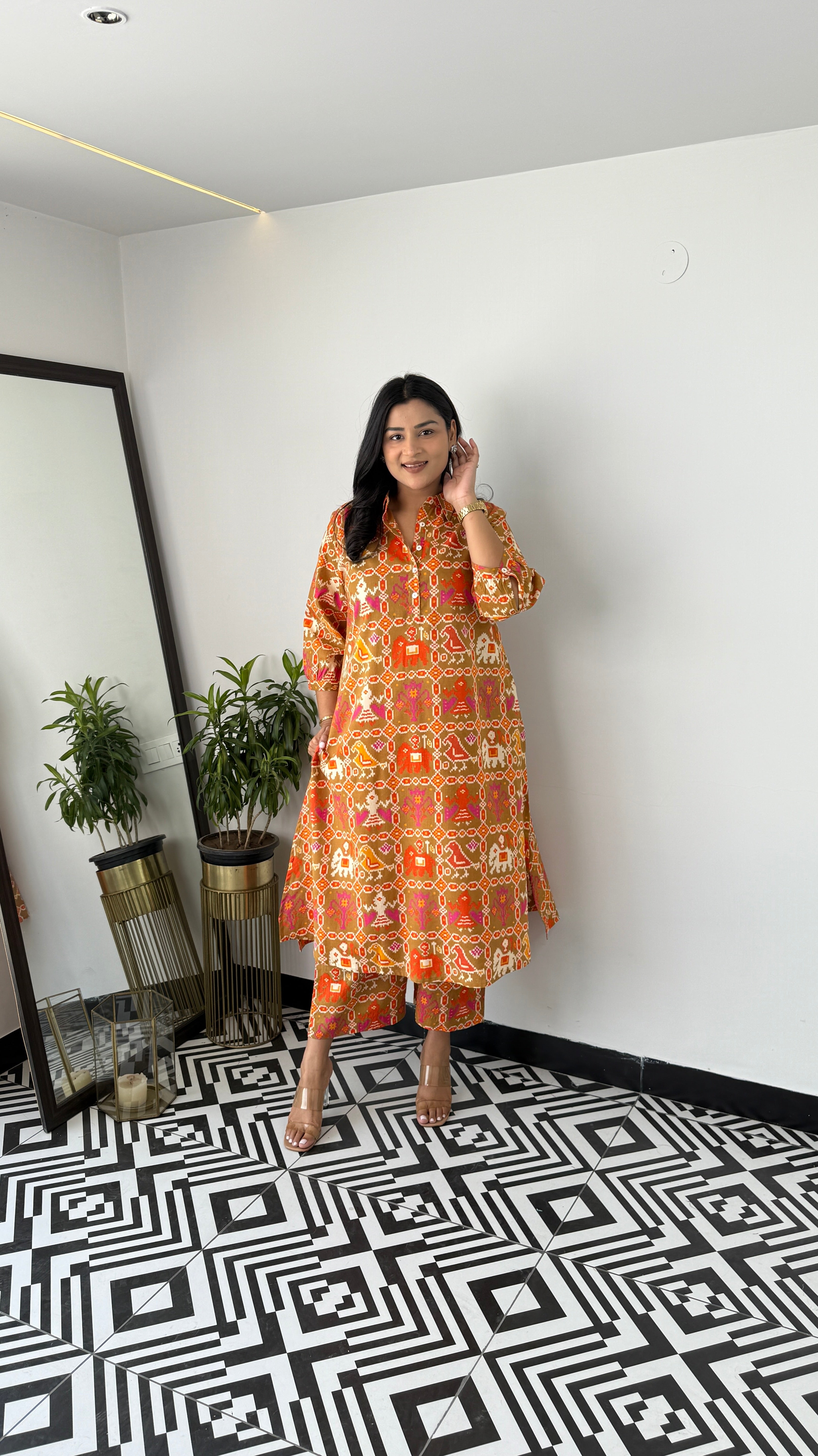 Meher Mustard Patola Kurta Pants