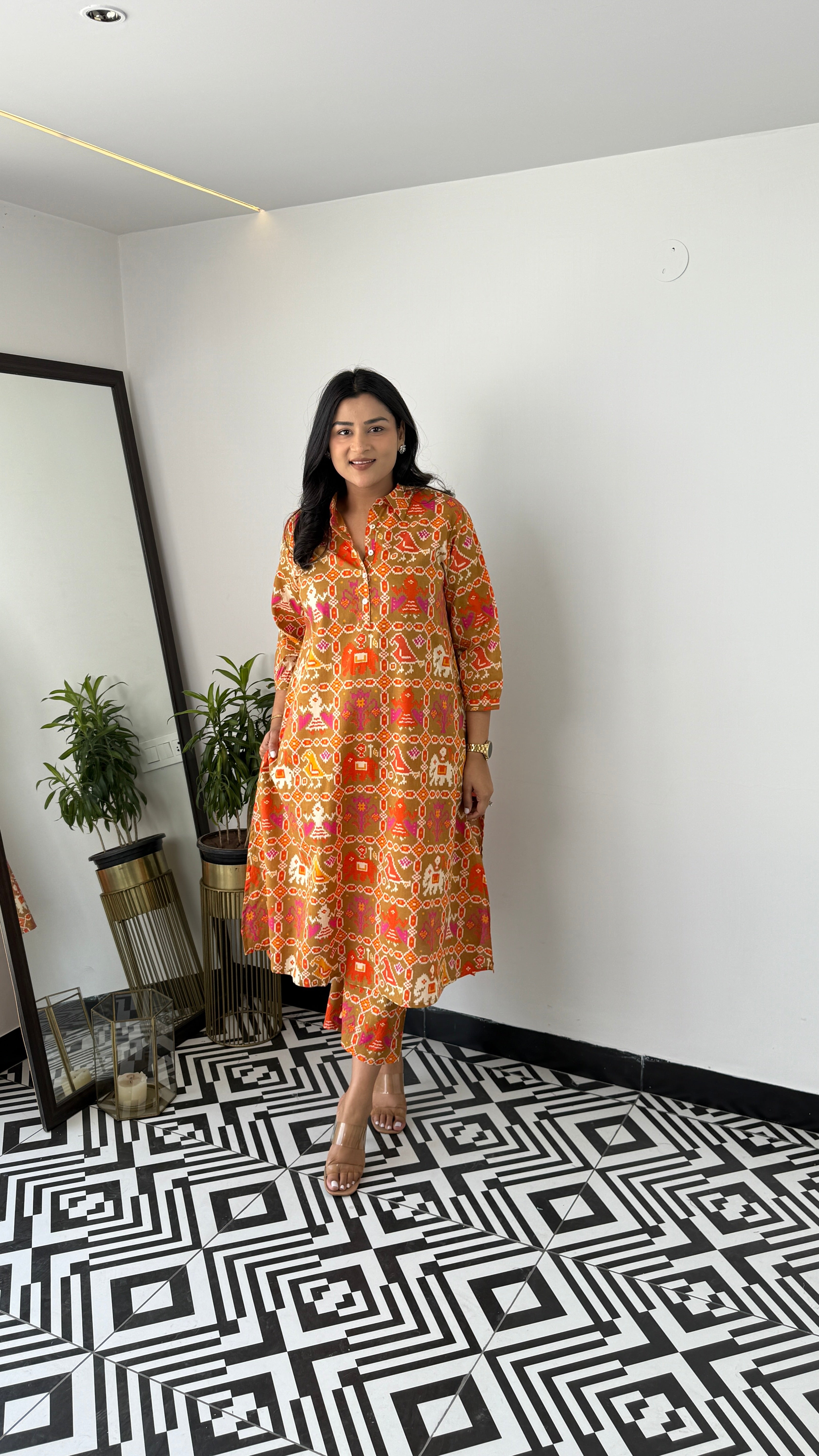 Meher Mustard Patola Kurta Pants