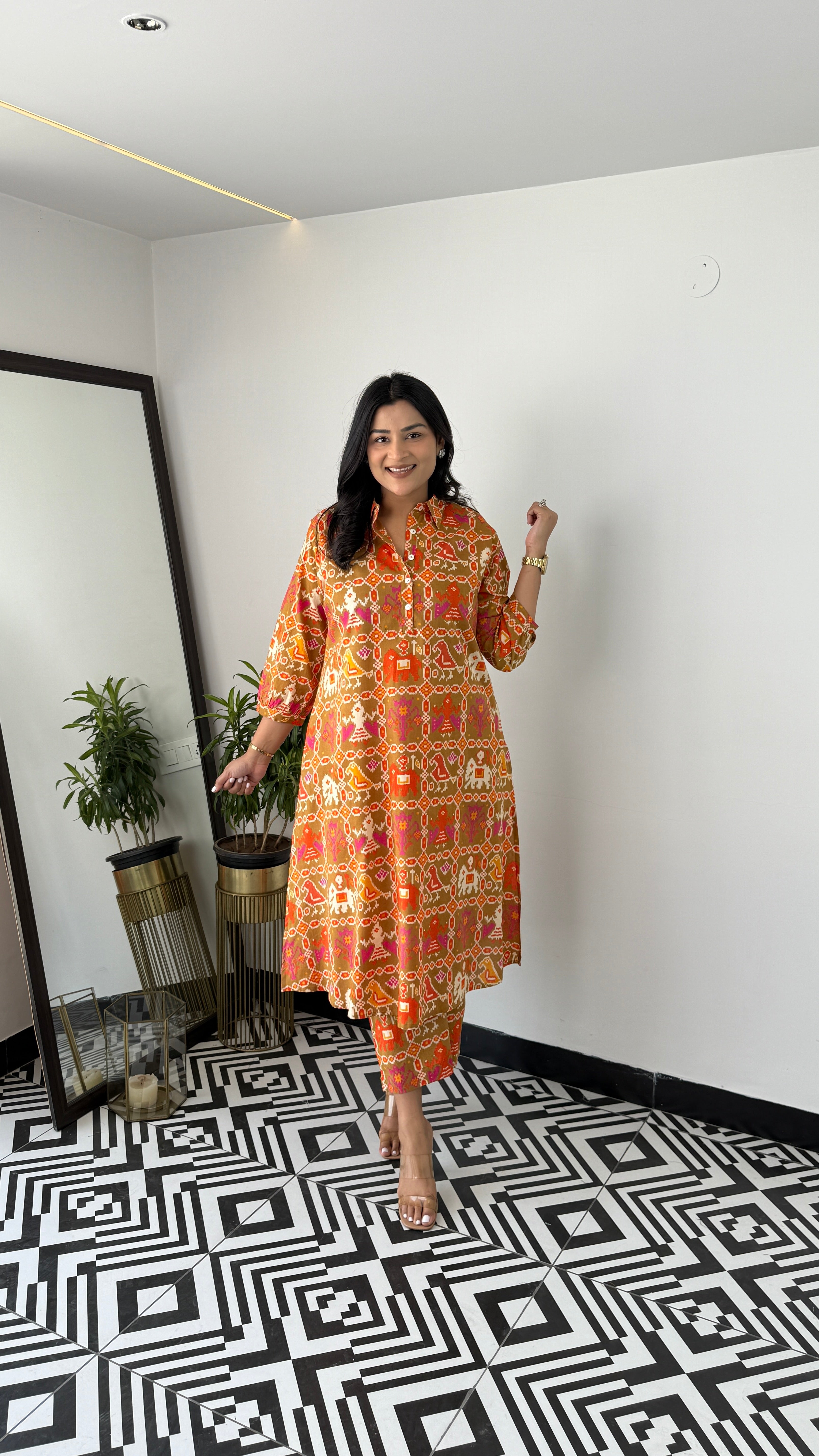 Meher Mustard Patola Kurta Pants