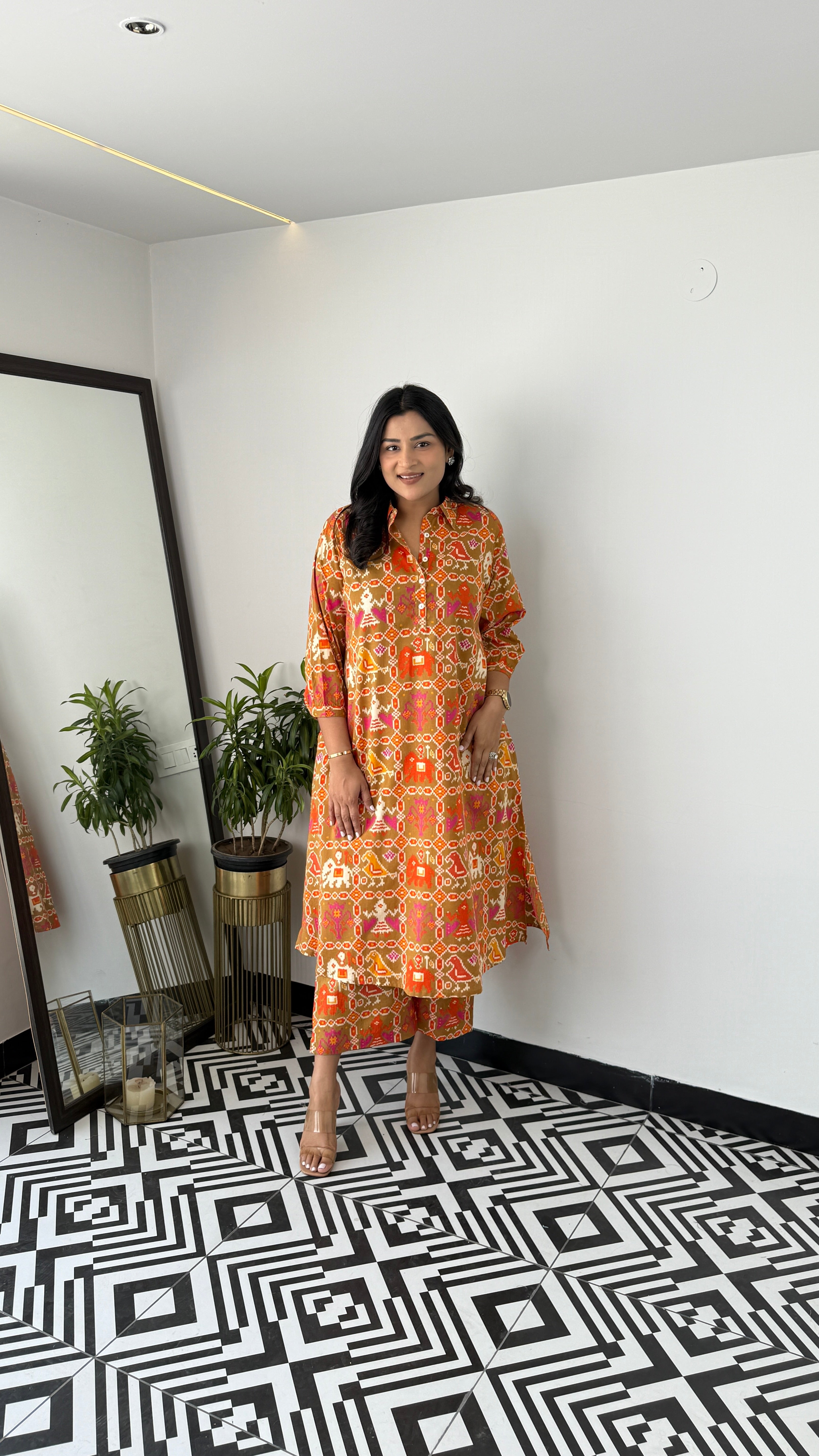 Meher Mustard Patola Kurta Pants