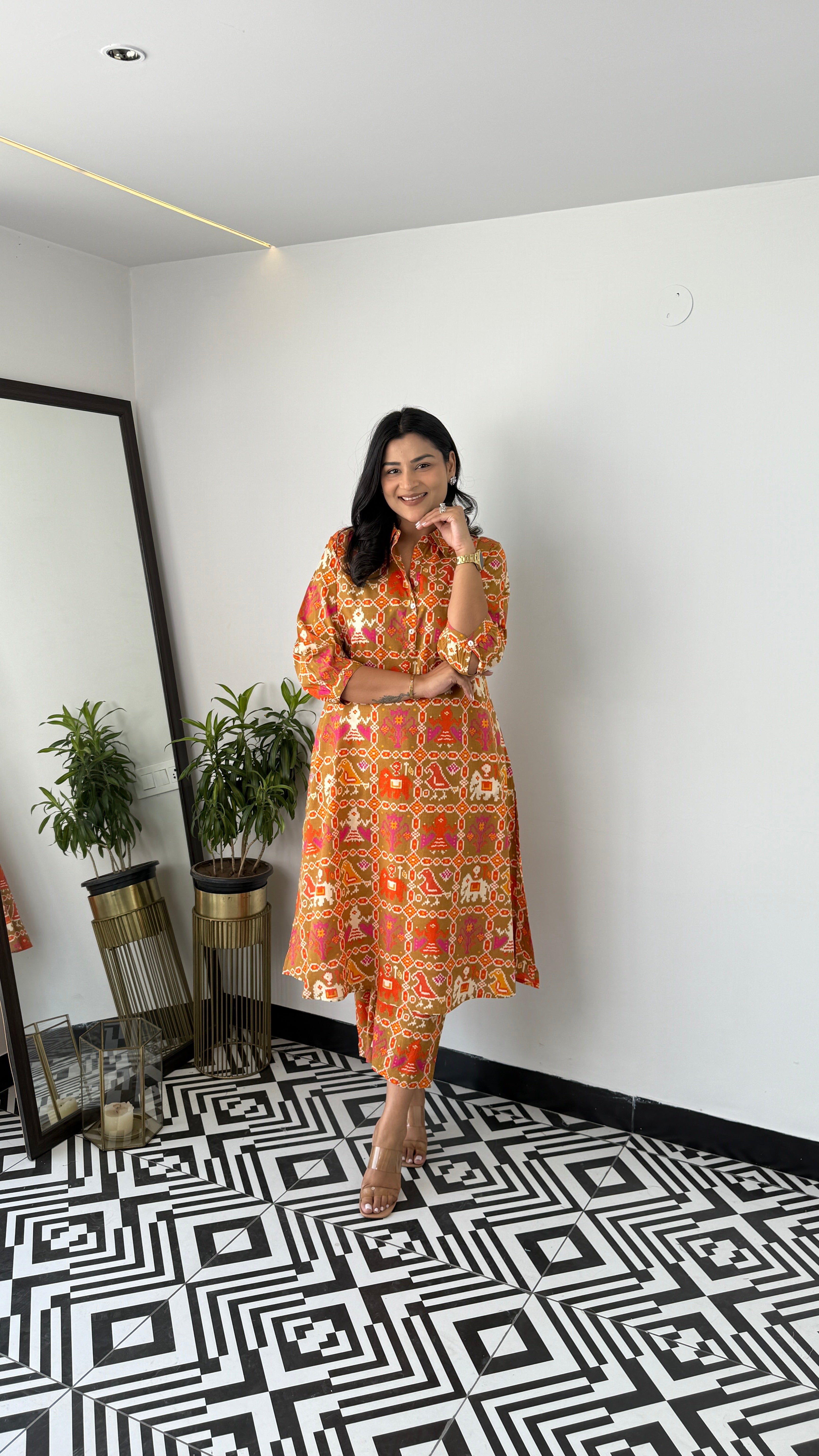 Meher Mustard Patola Kurta Pants