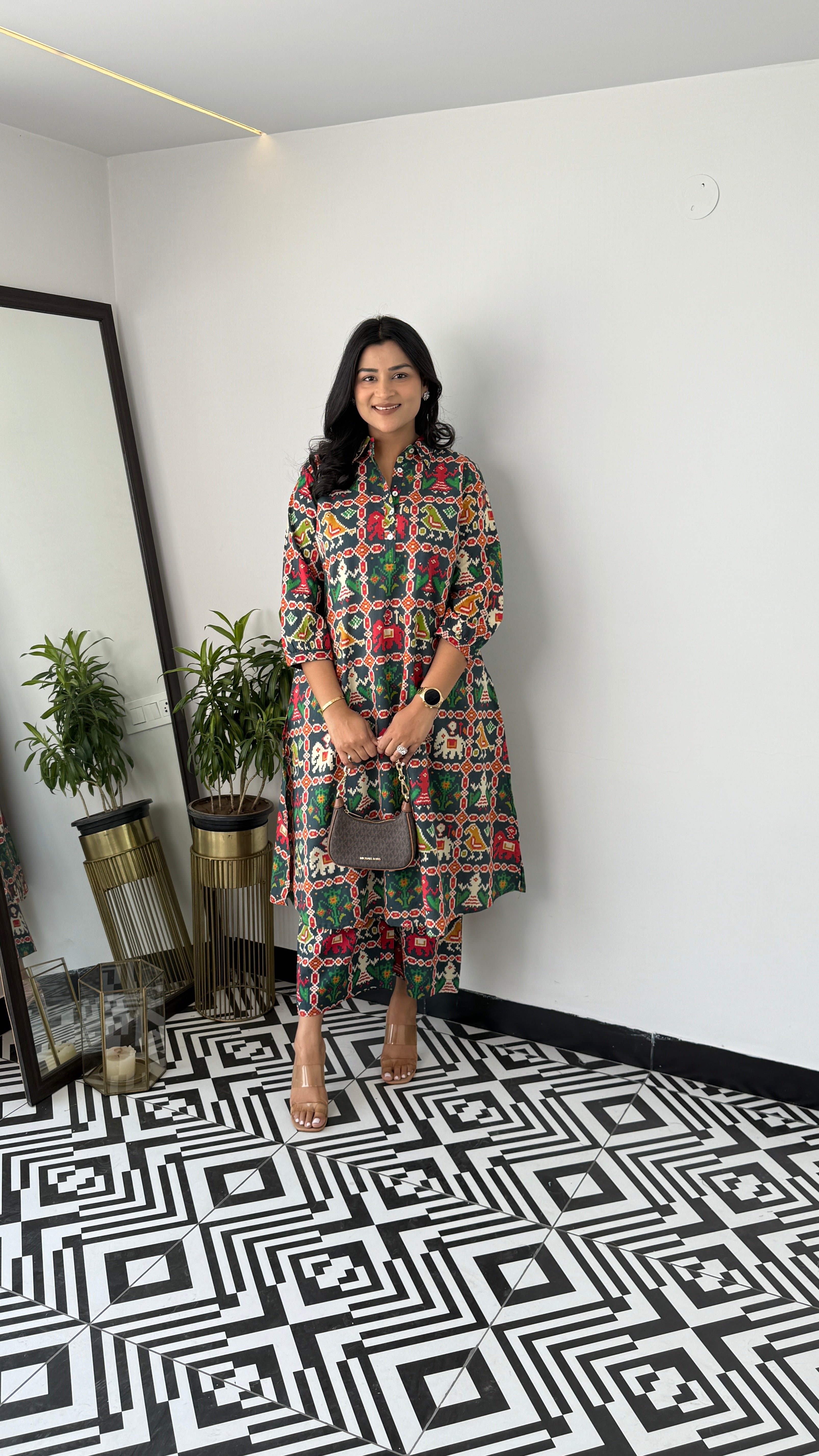 Meher Green Patola Kurta Pants