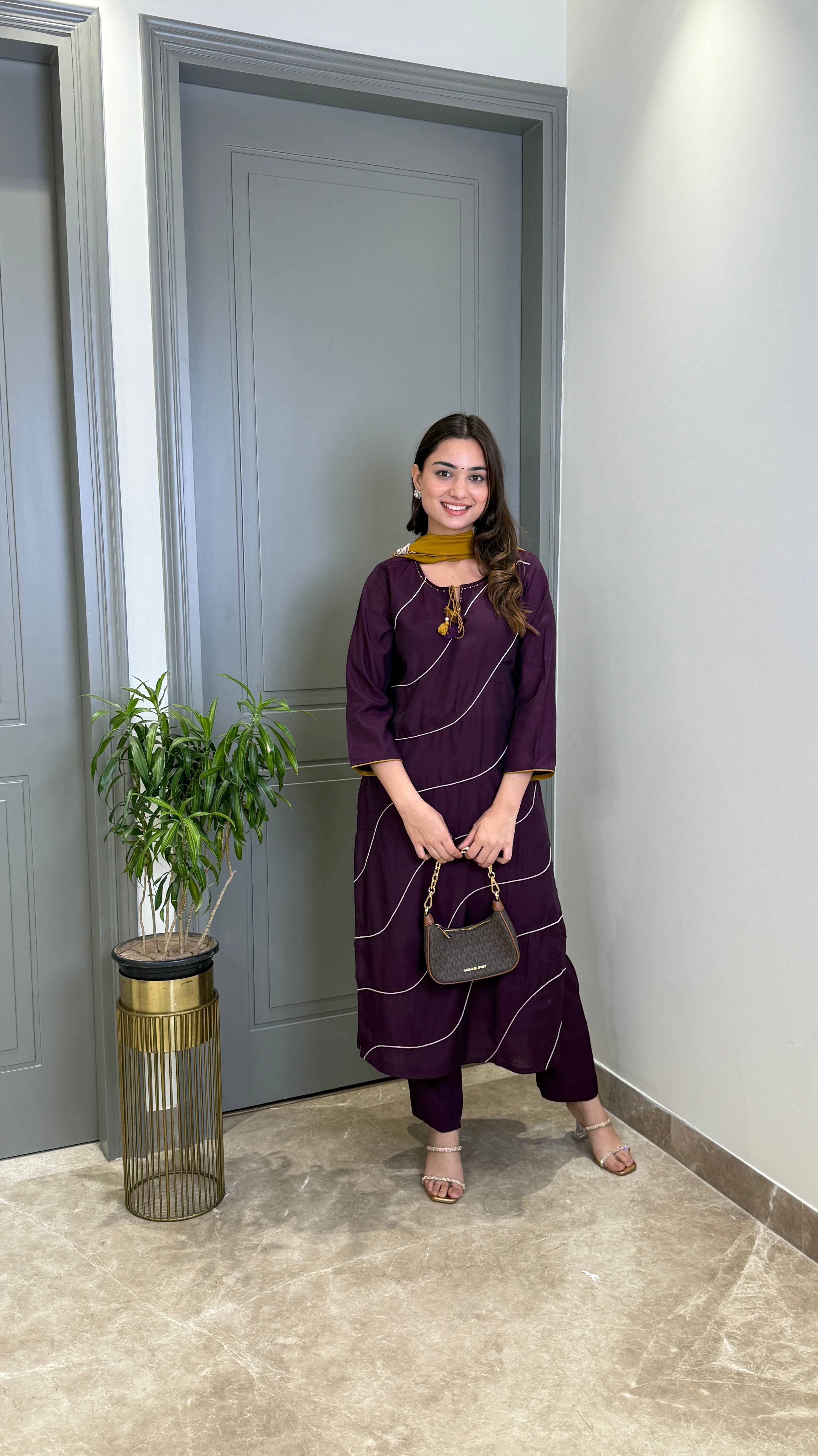 ⁠Sifat Purple Suit Set