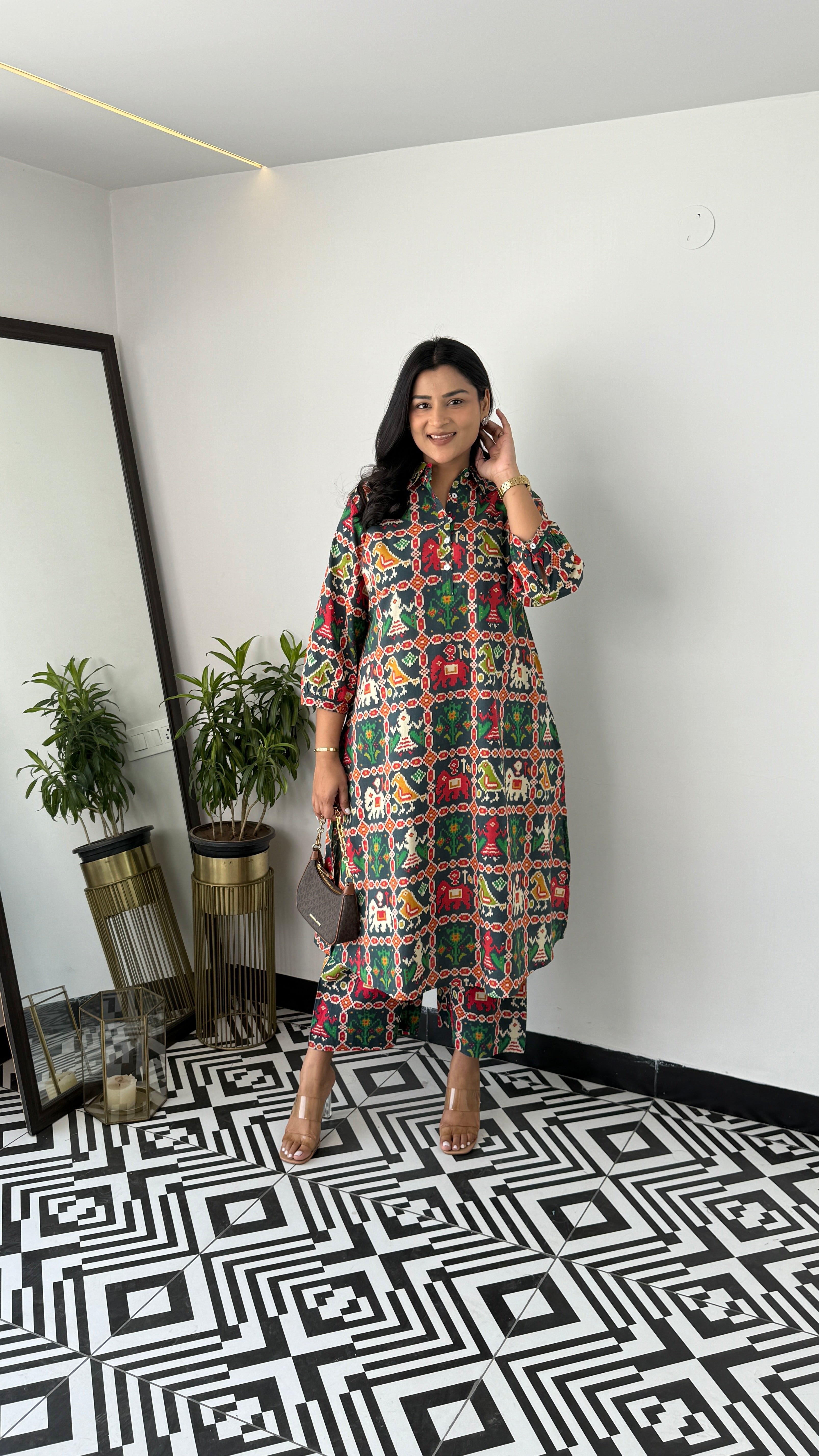 Meher Green Patola Kurta Pants