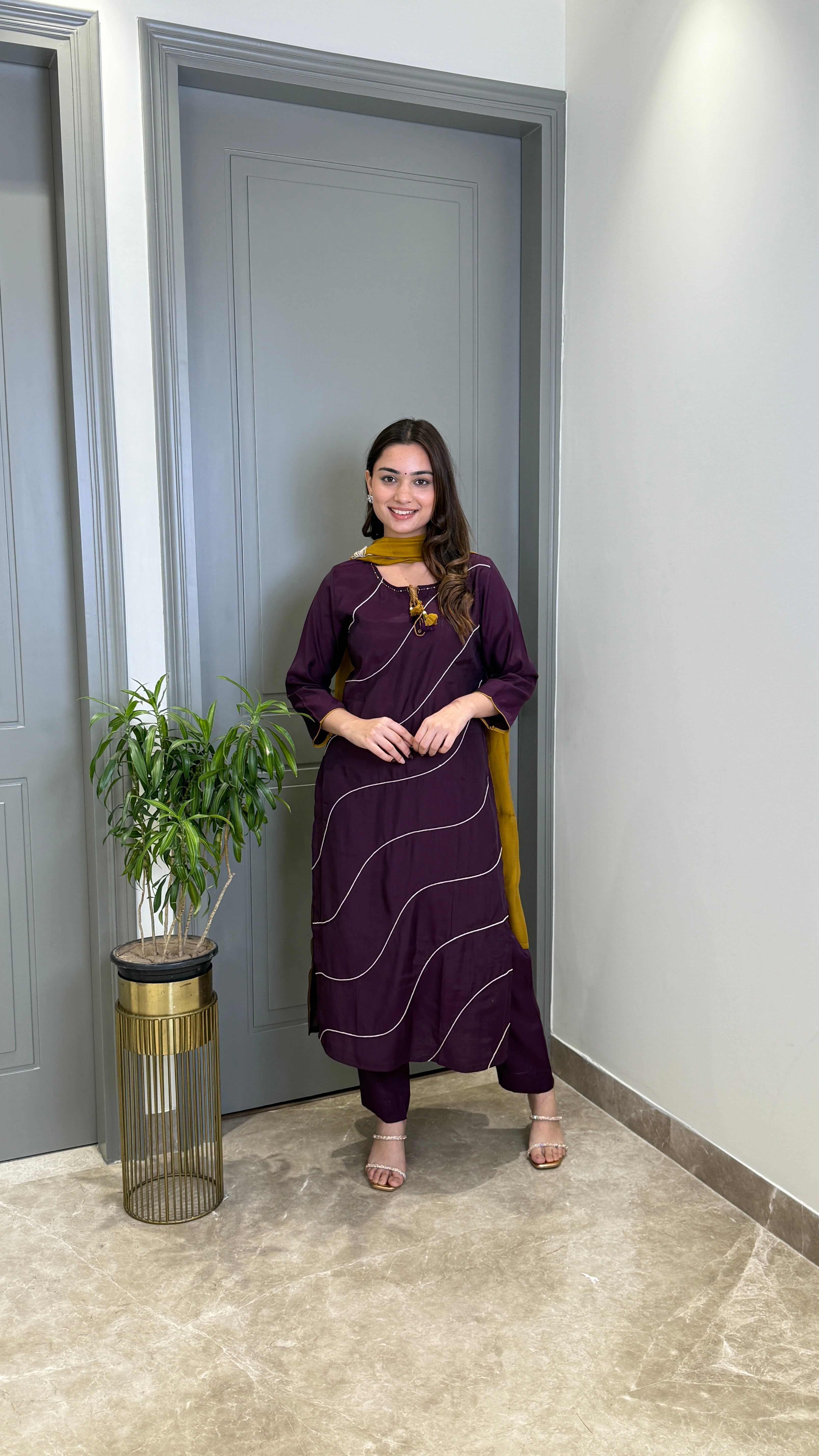 ⁠Sifat Purple Suit Set