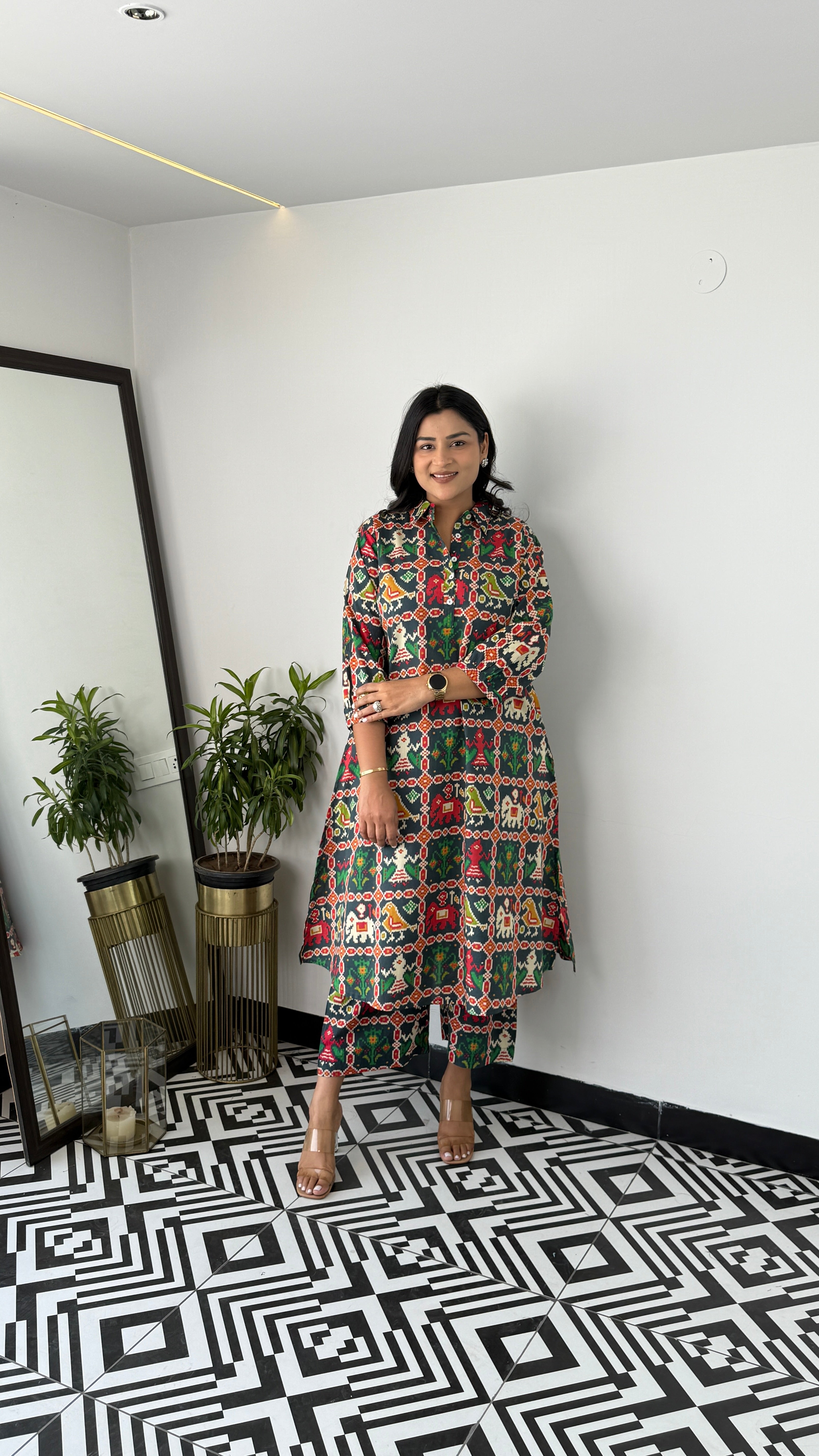 Meher Green Patola Kurta Pants