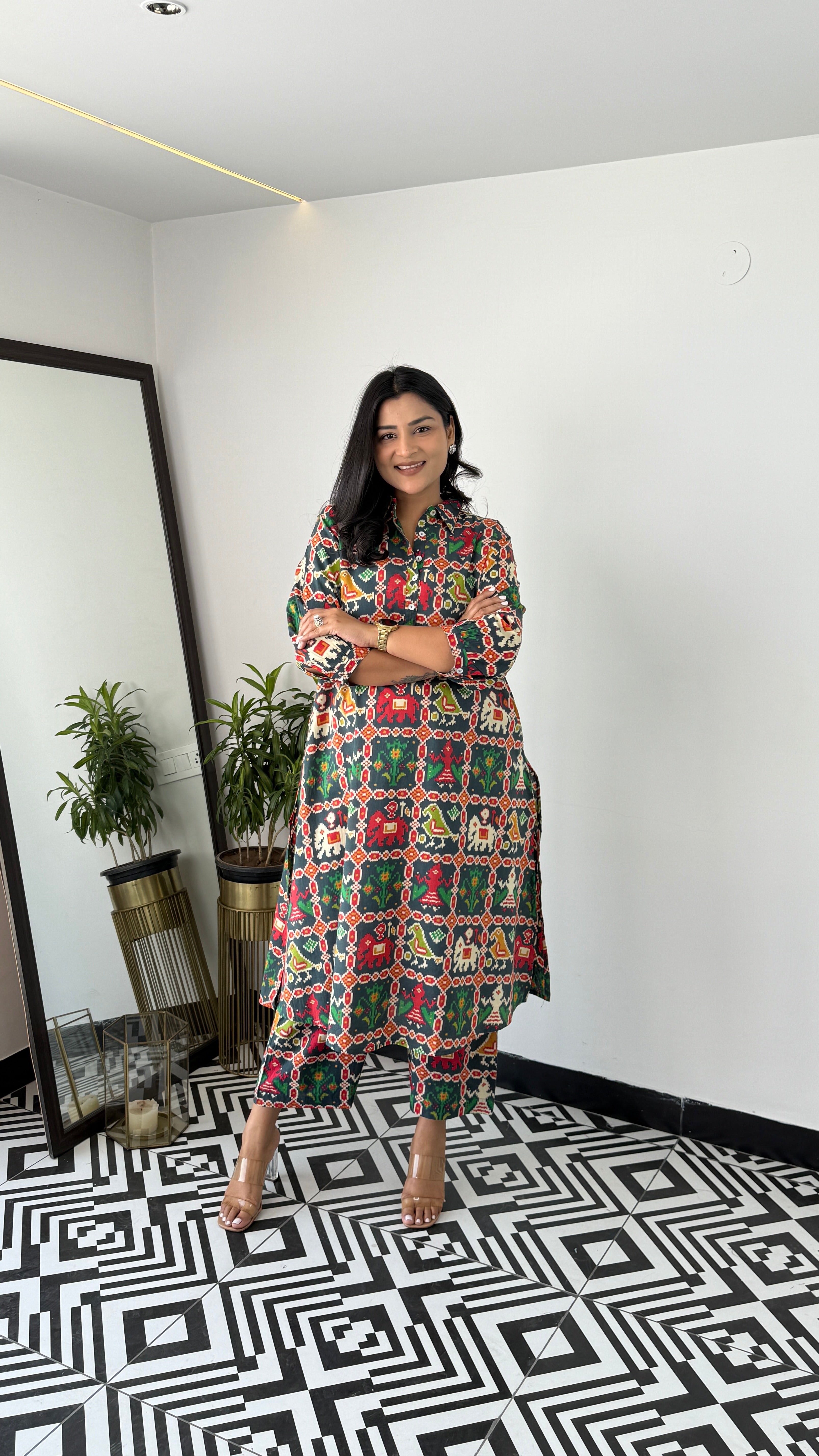 Meher Green Patola Kurta Pants