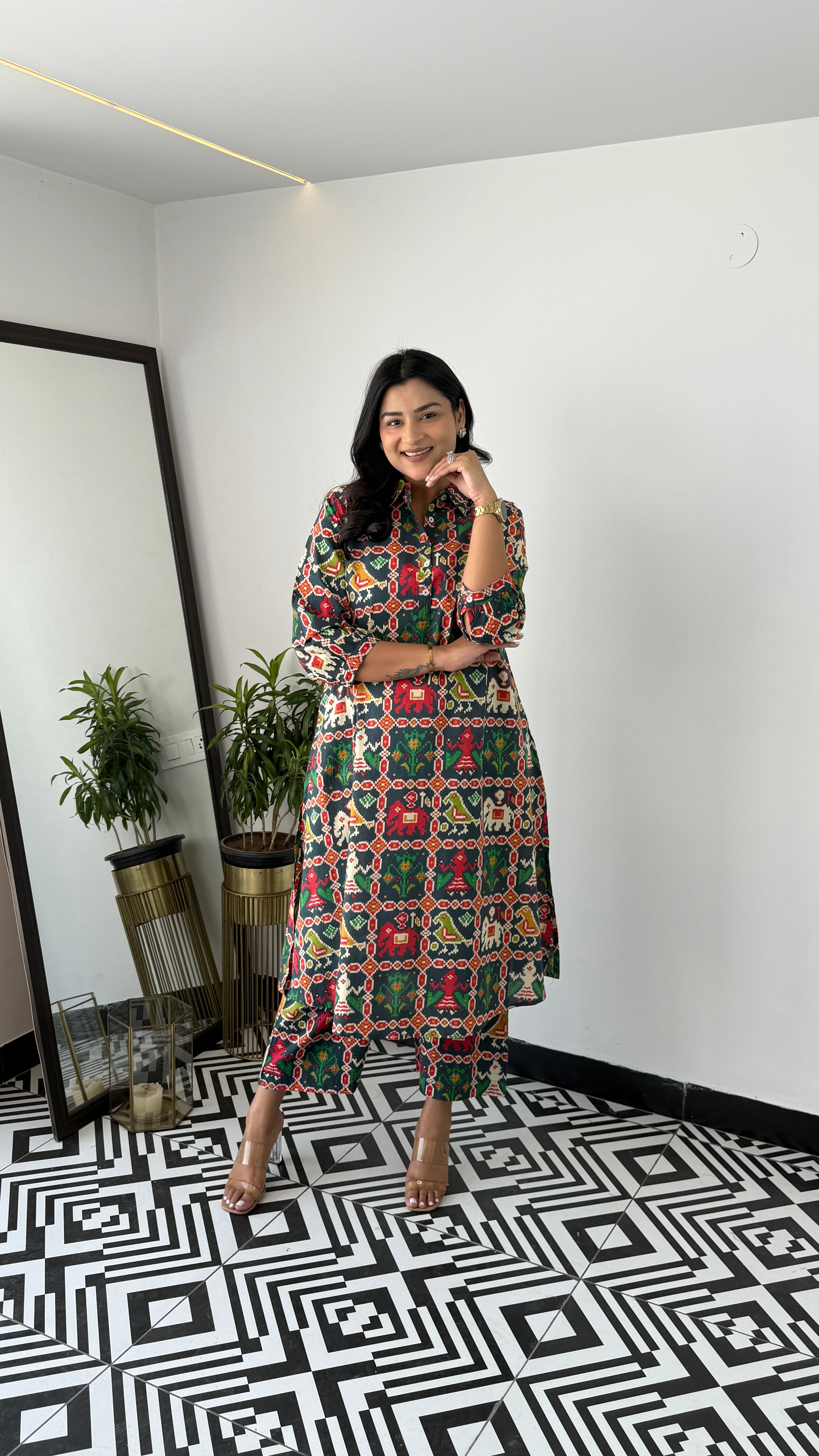 Meher Green Patola Kurta Pants