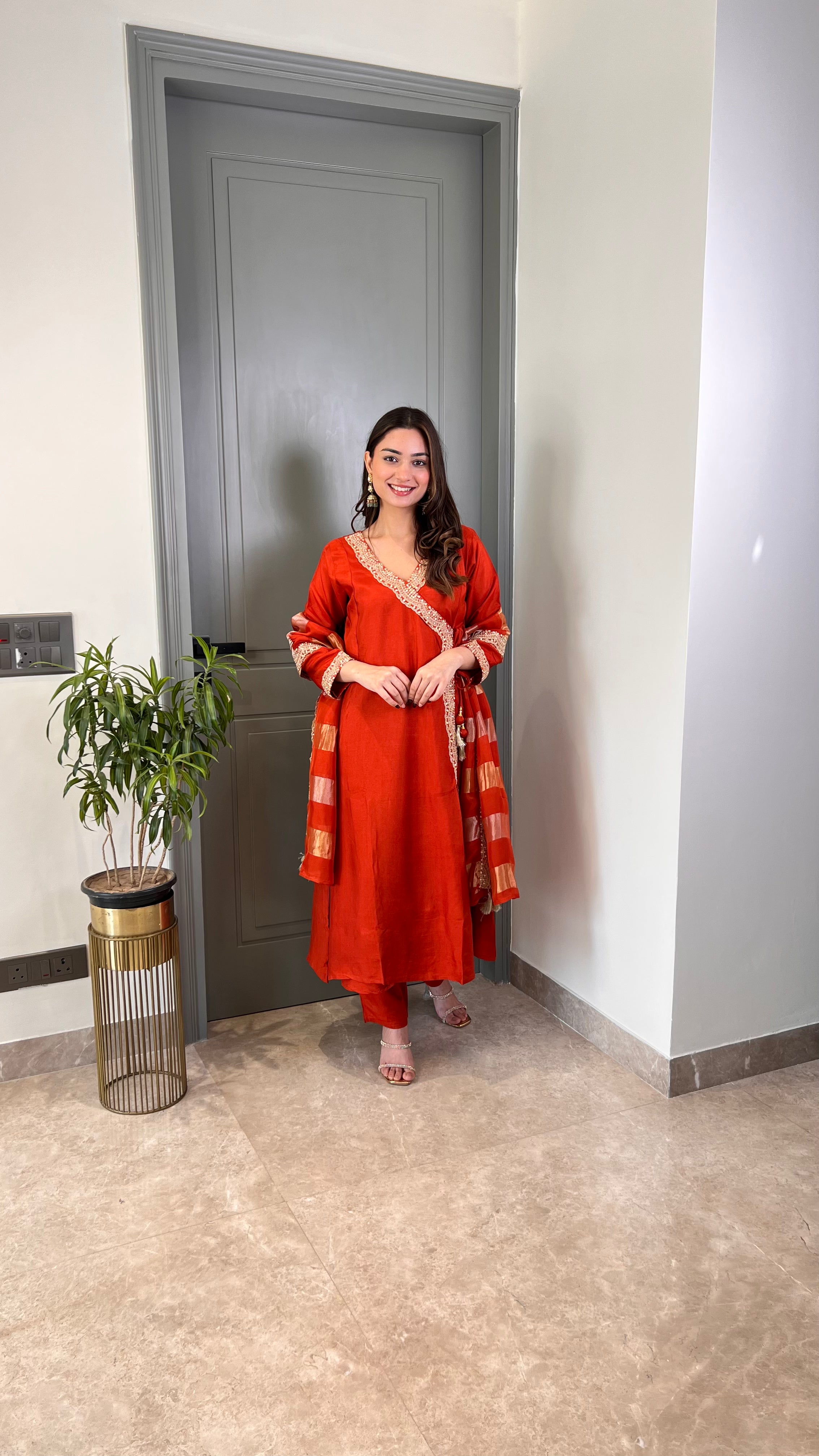Angrakha Chokar Rust Suit Set