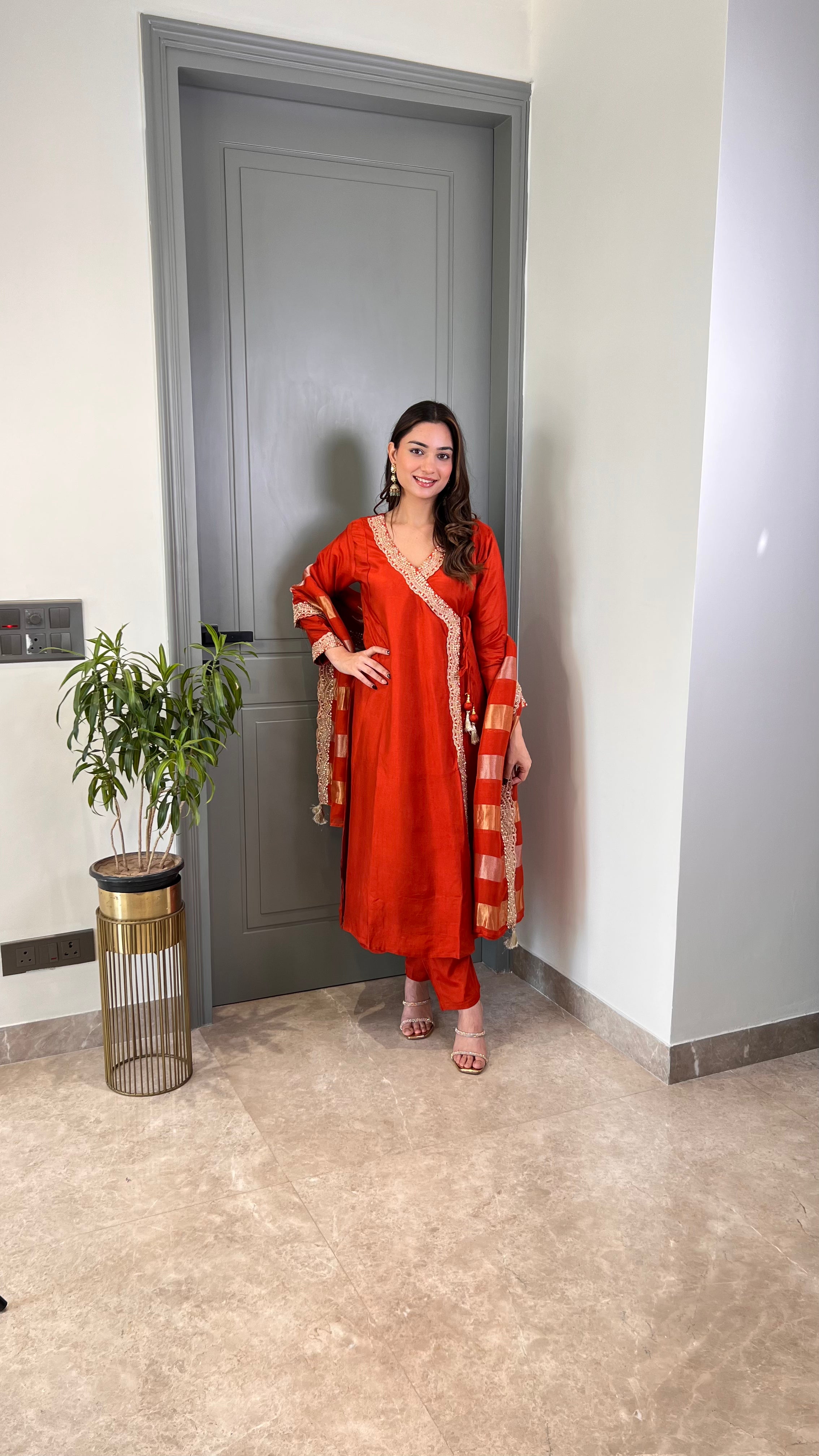 Angrakha Chokar Rust Suit Set