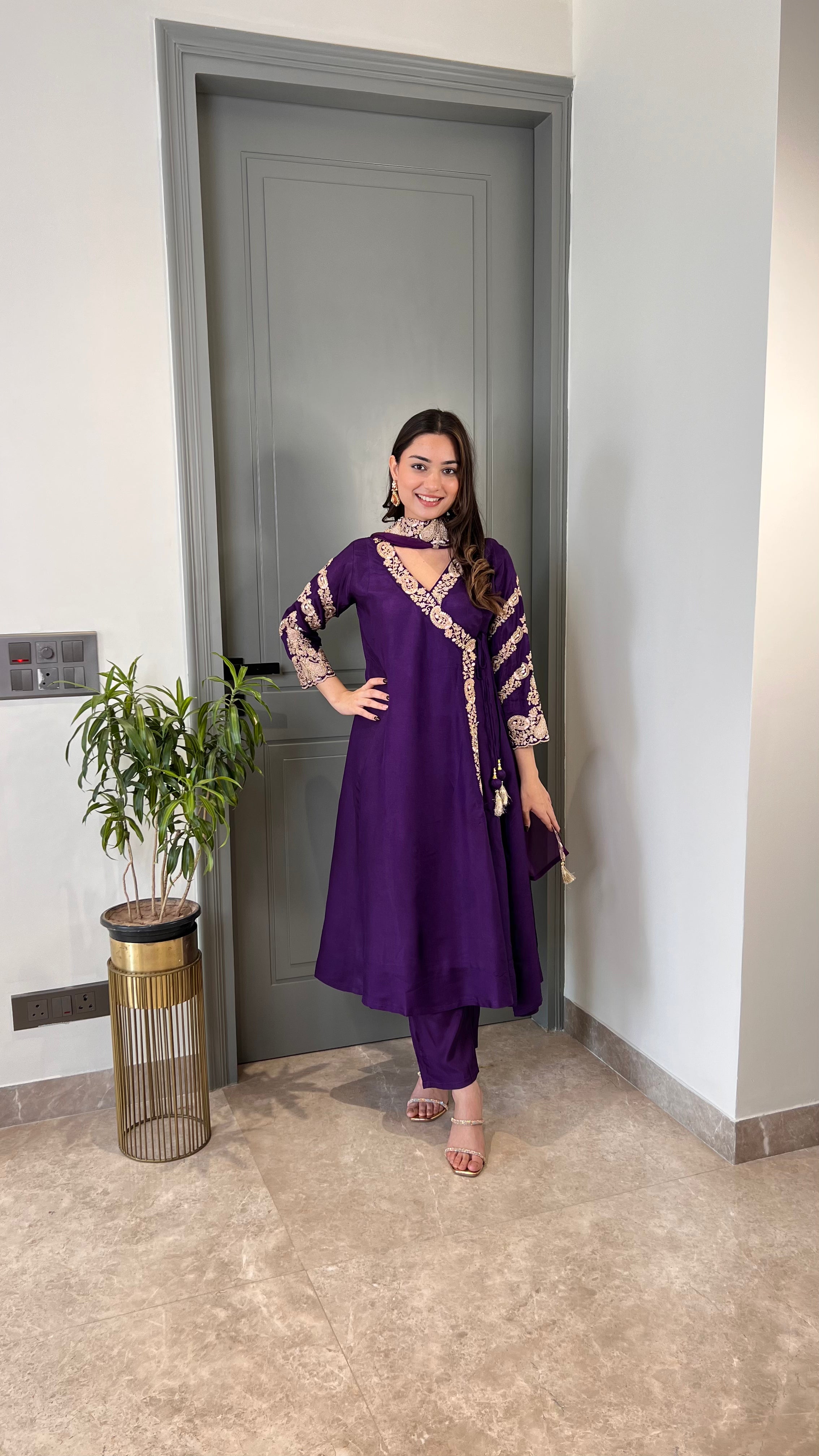Angrakha Ambi Purple Suit Set