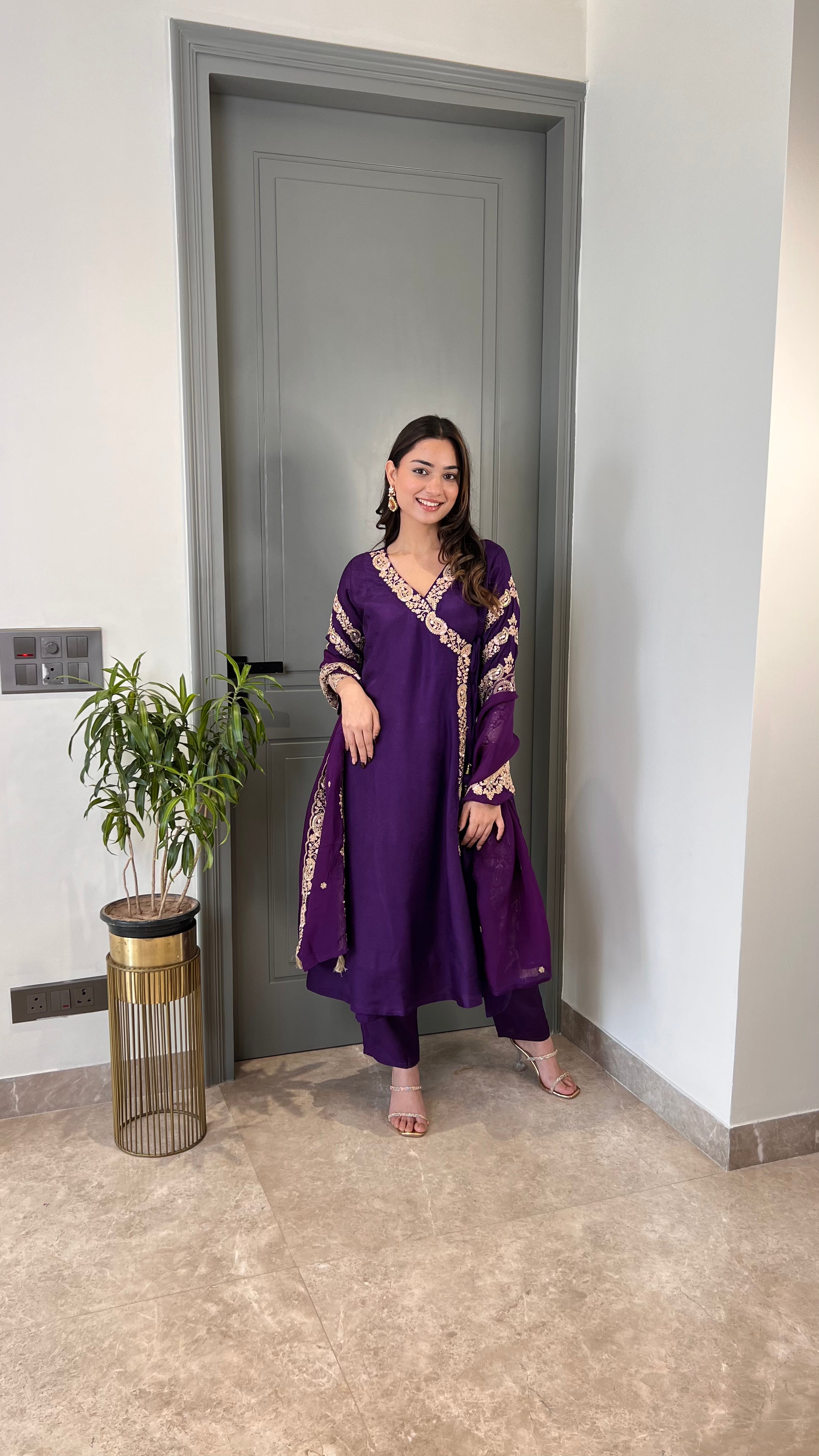 Angrakha Ambi Purple Suit Set