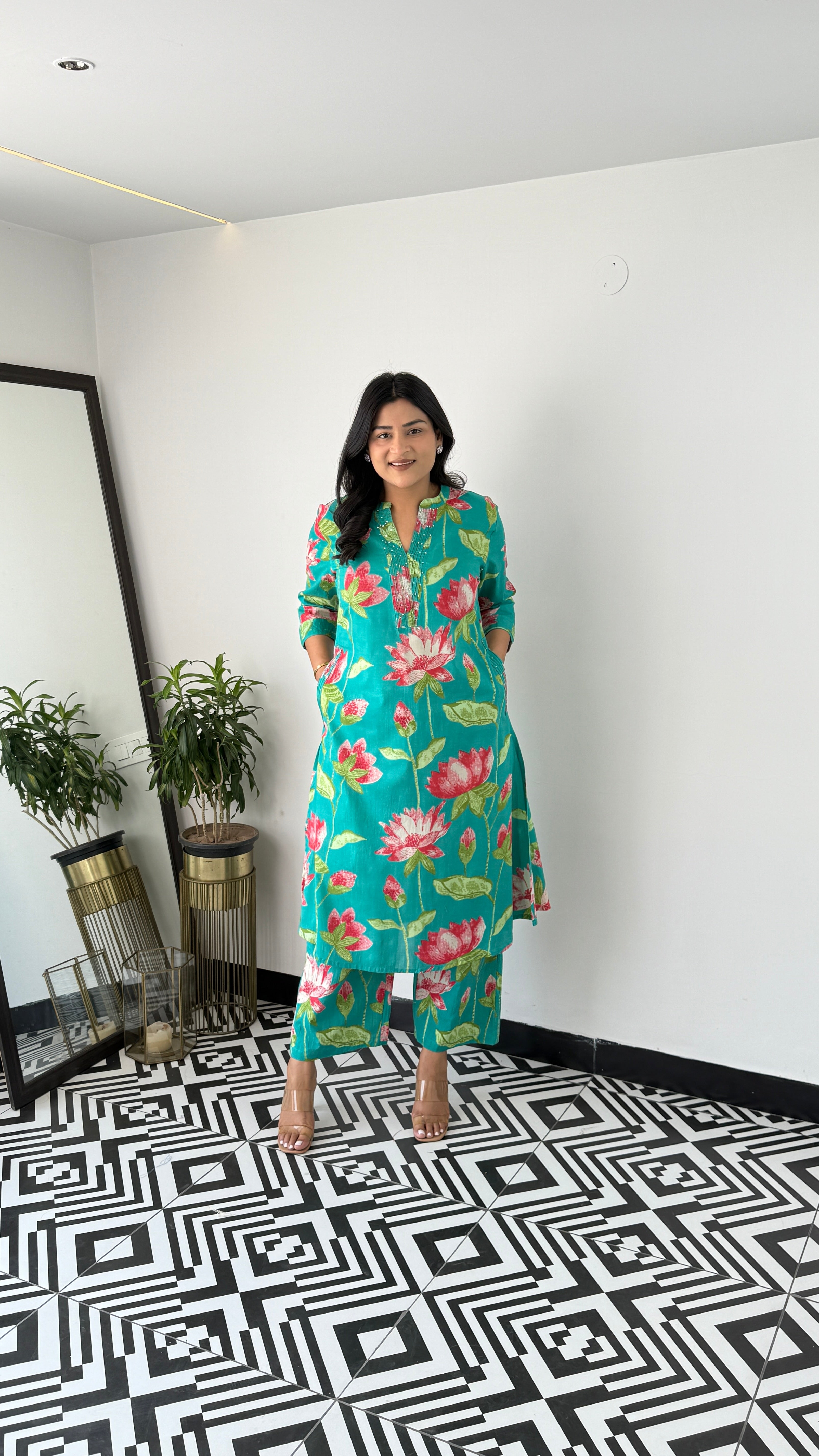 Charming Green Lilly Kurta Pants