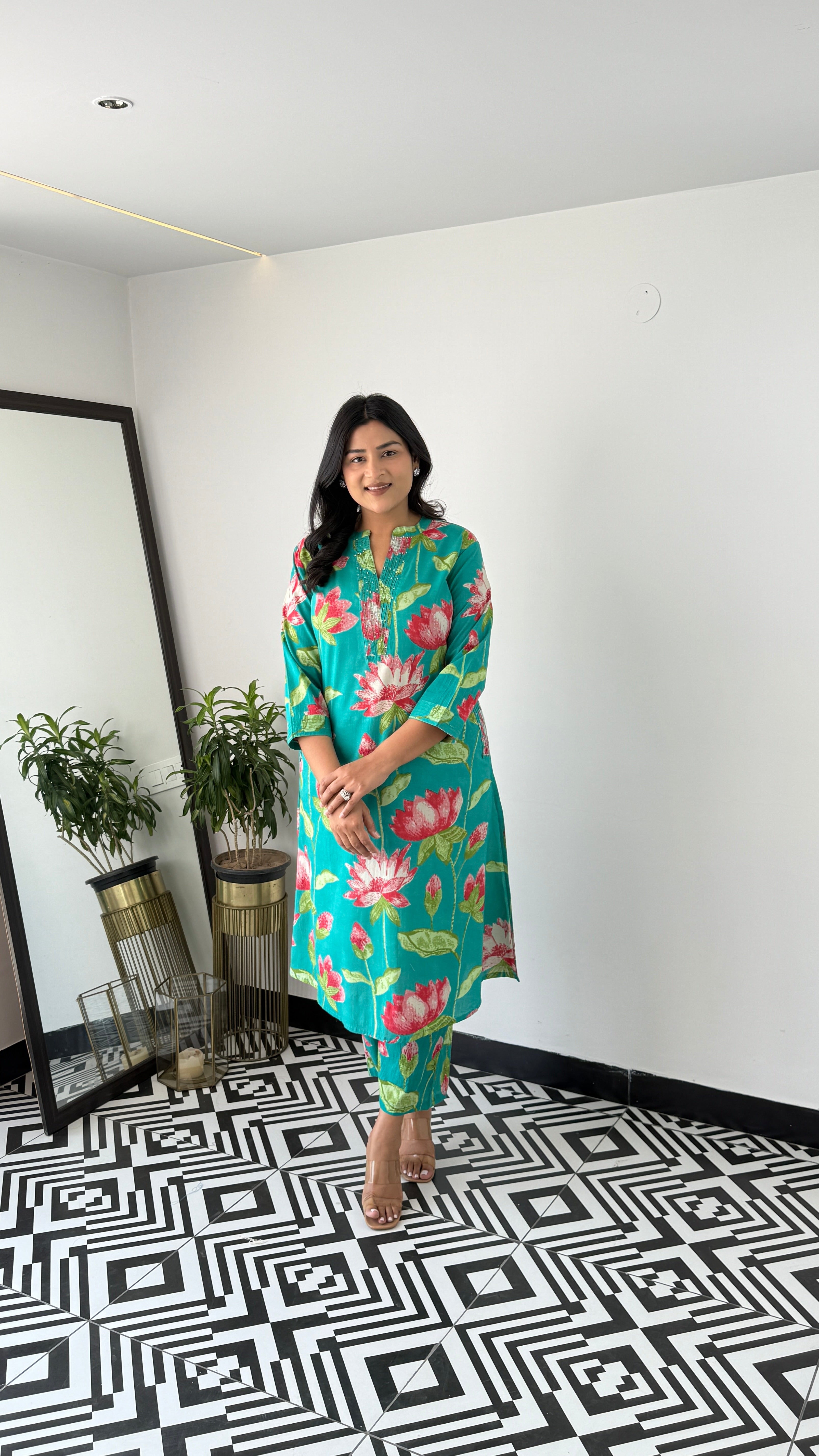 Charming Green Lilly Kurta Pants