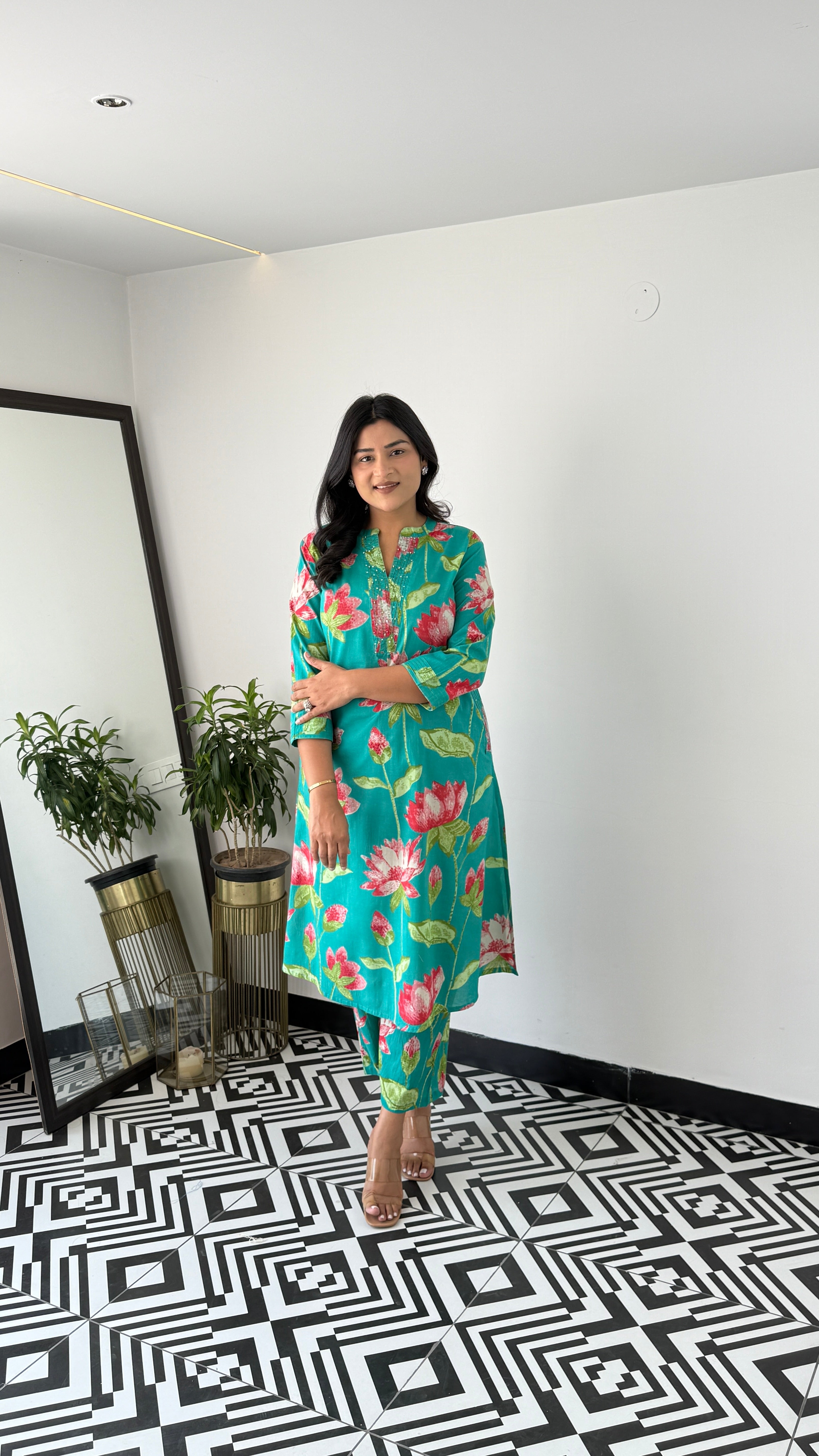 Charming Green Lilly Kurta Pants