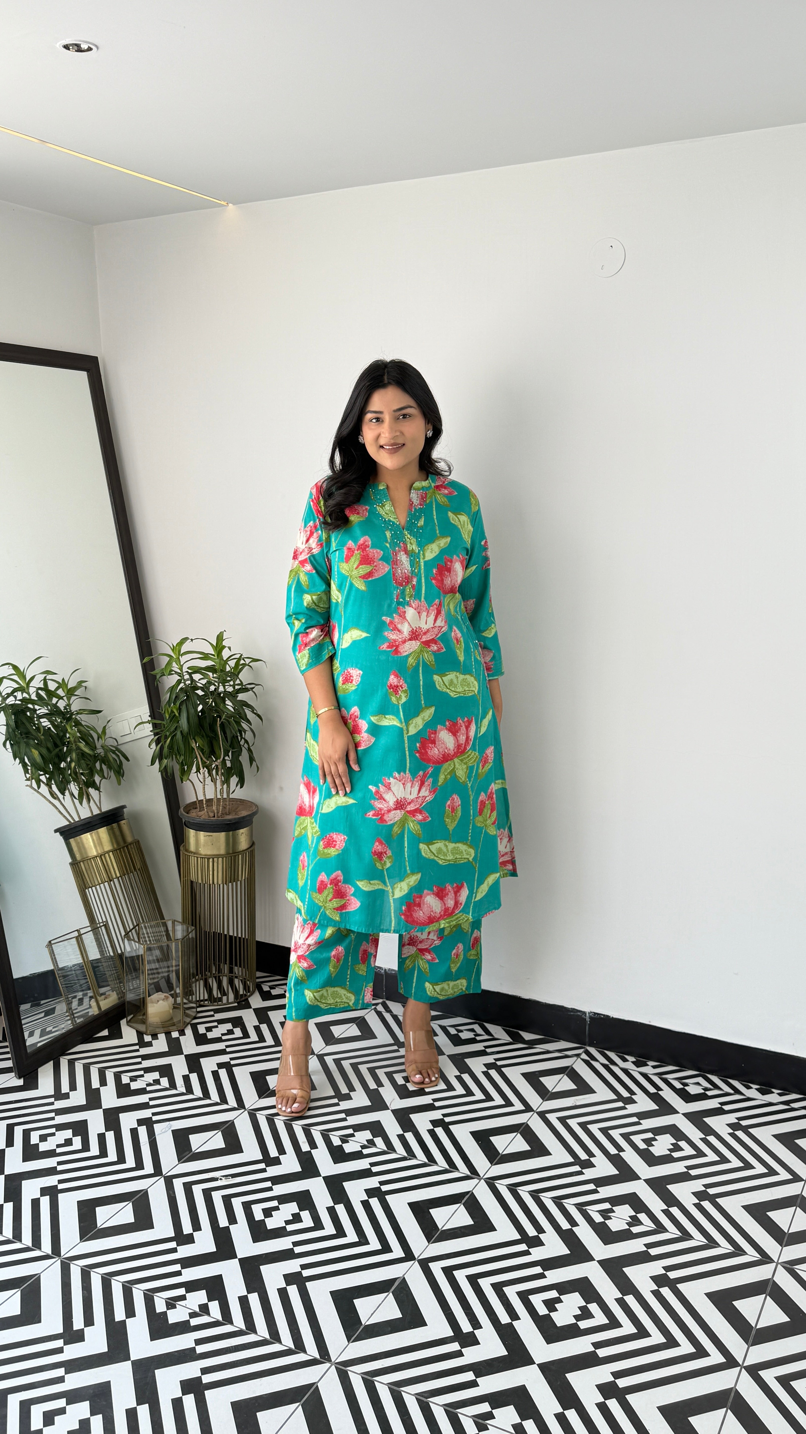 Charming Green Lilly Kurta Pants