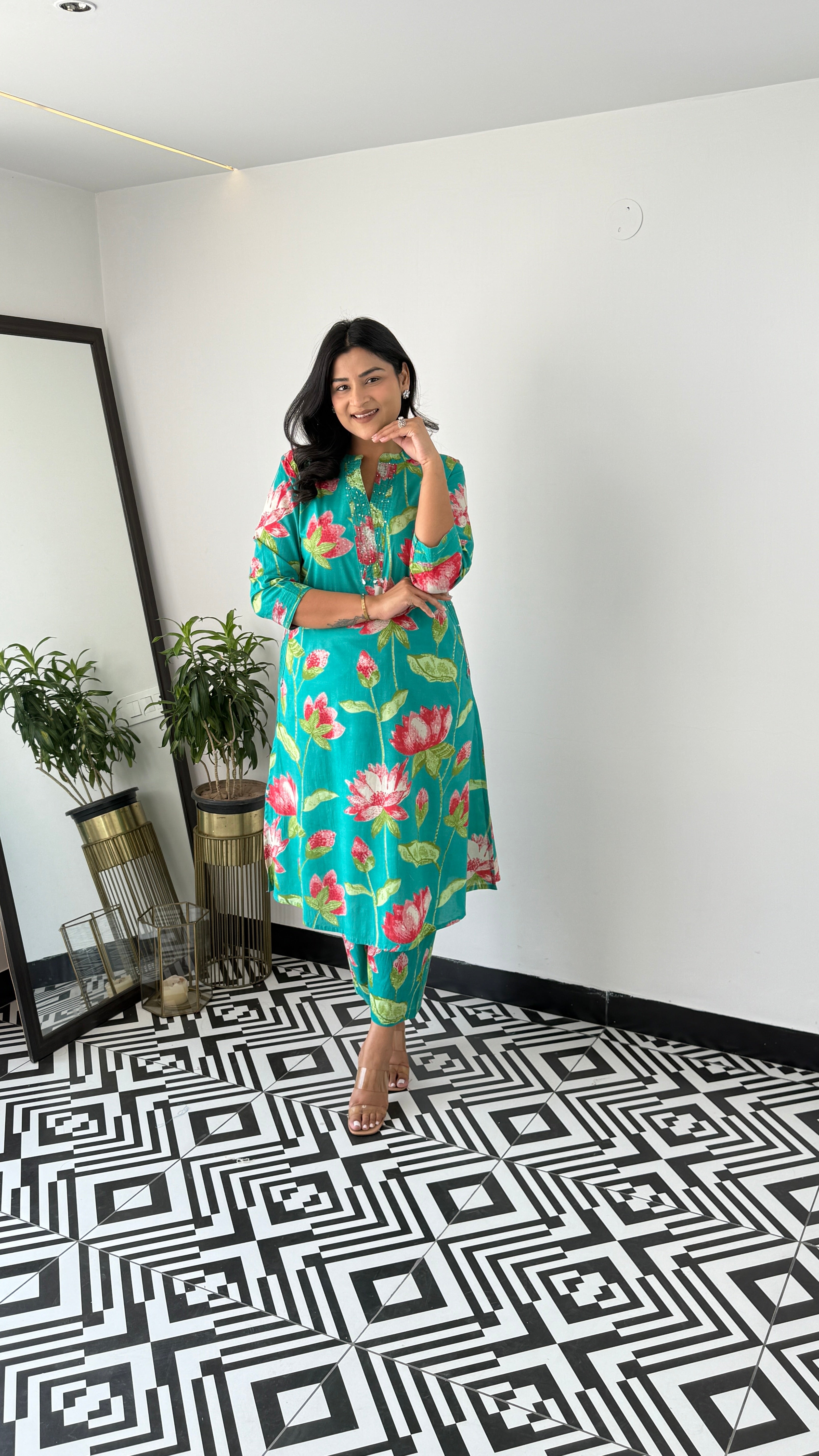 Charming Green Lilly Kurta Pants