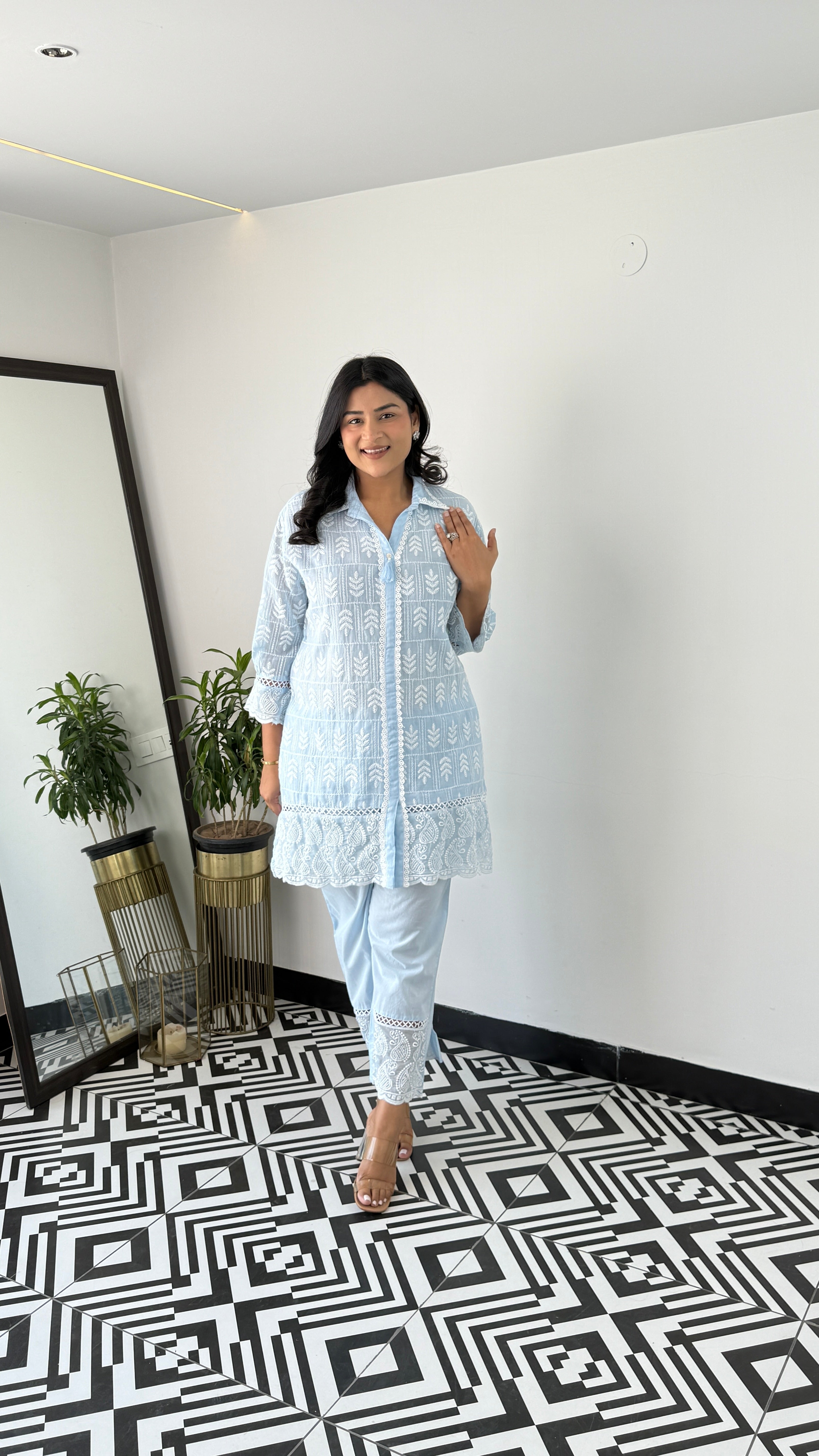 Lucknavi Leaf Blue Cord Set
