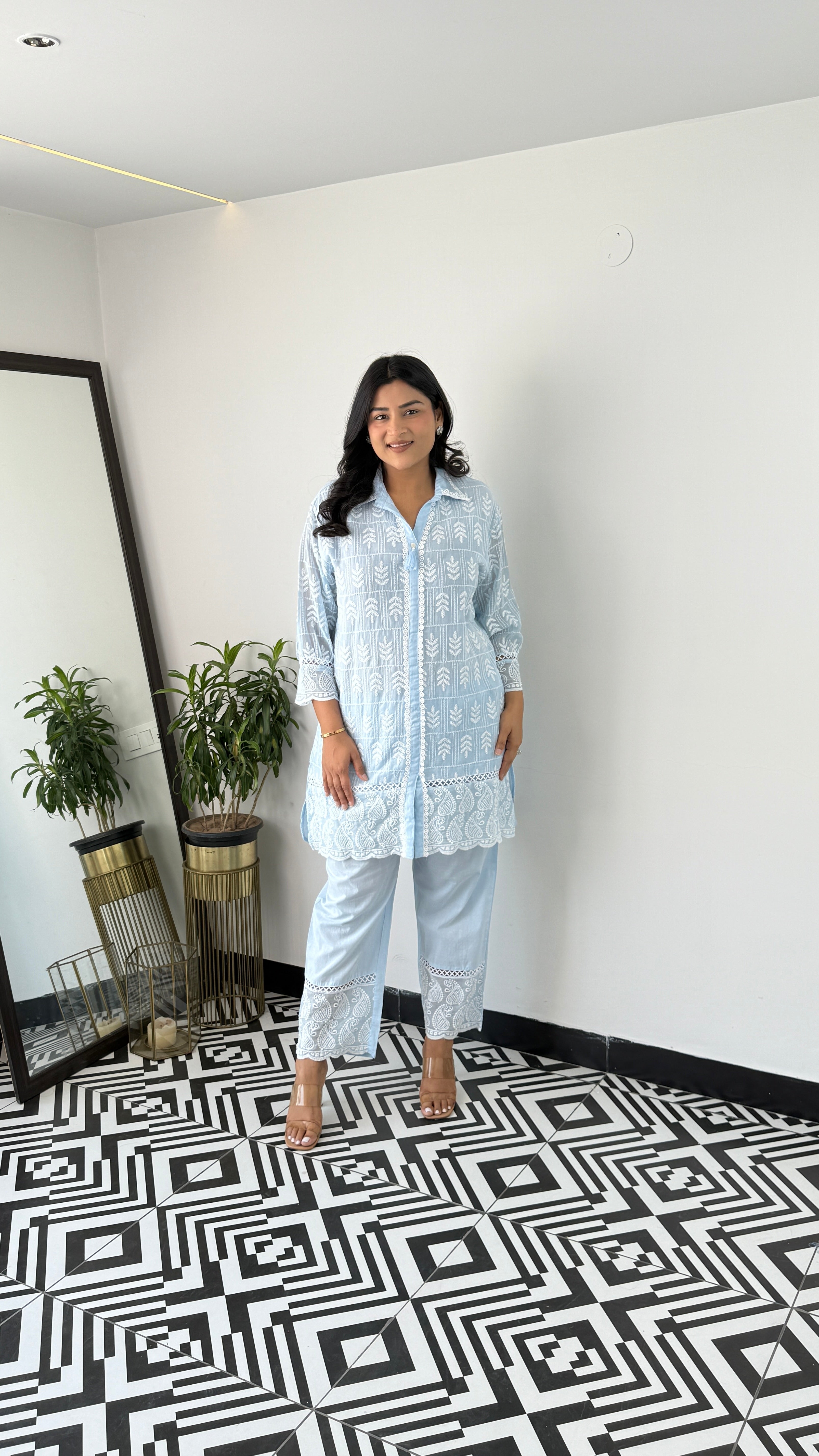 Lucknavi Leaf Blue Cord Set