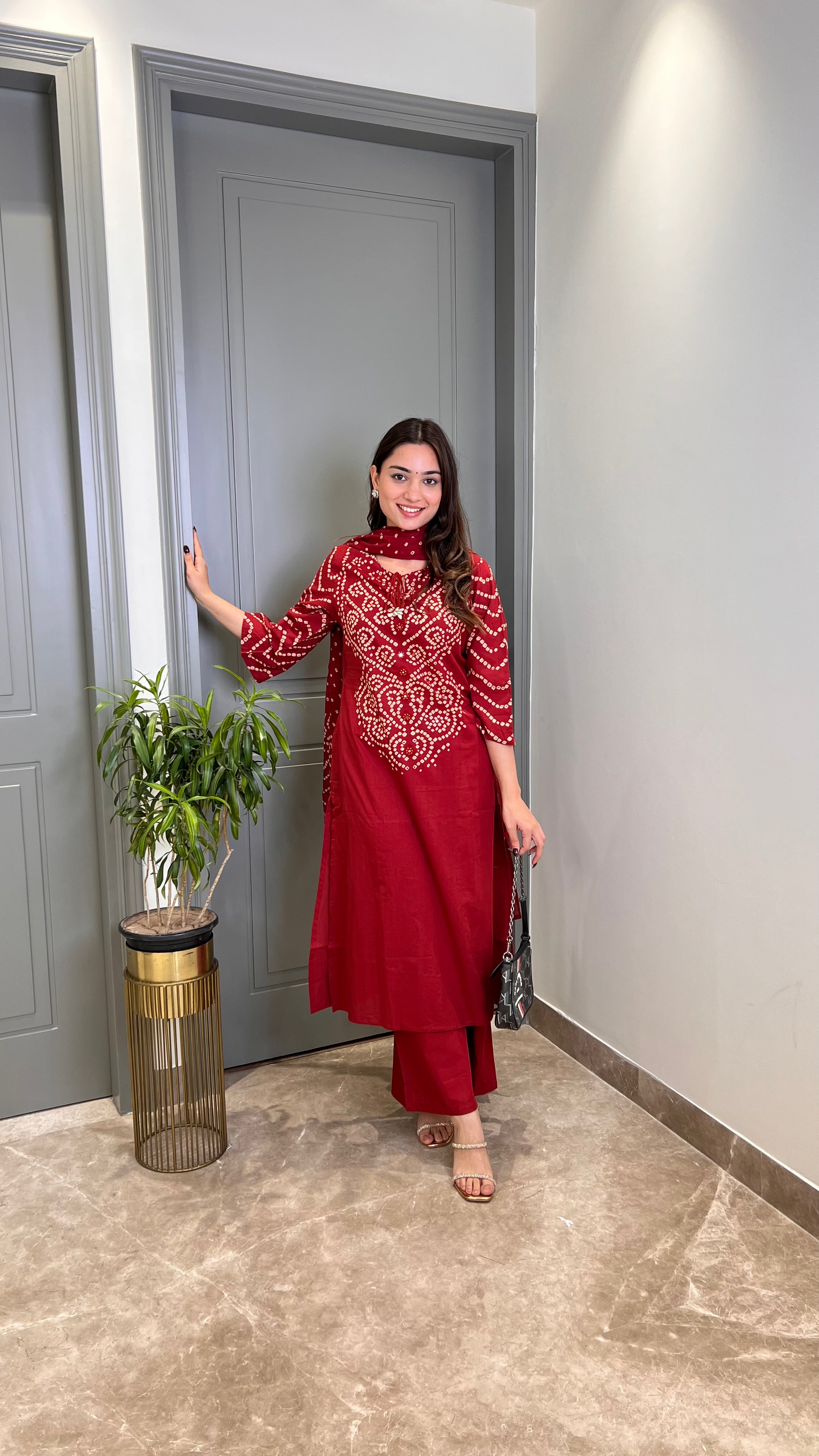 Nysa Maroon Bandhej Suit Set