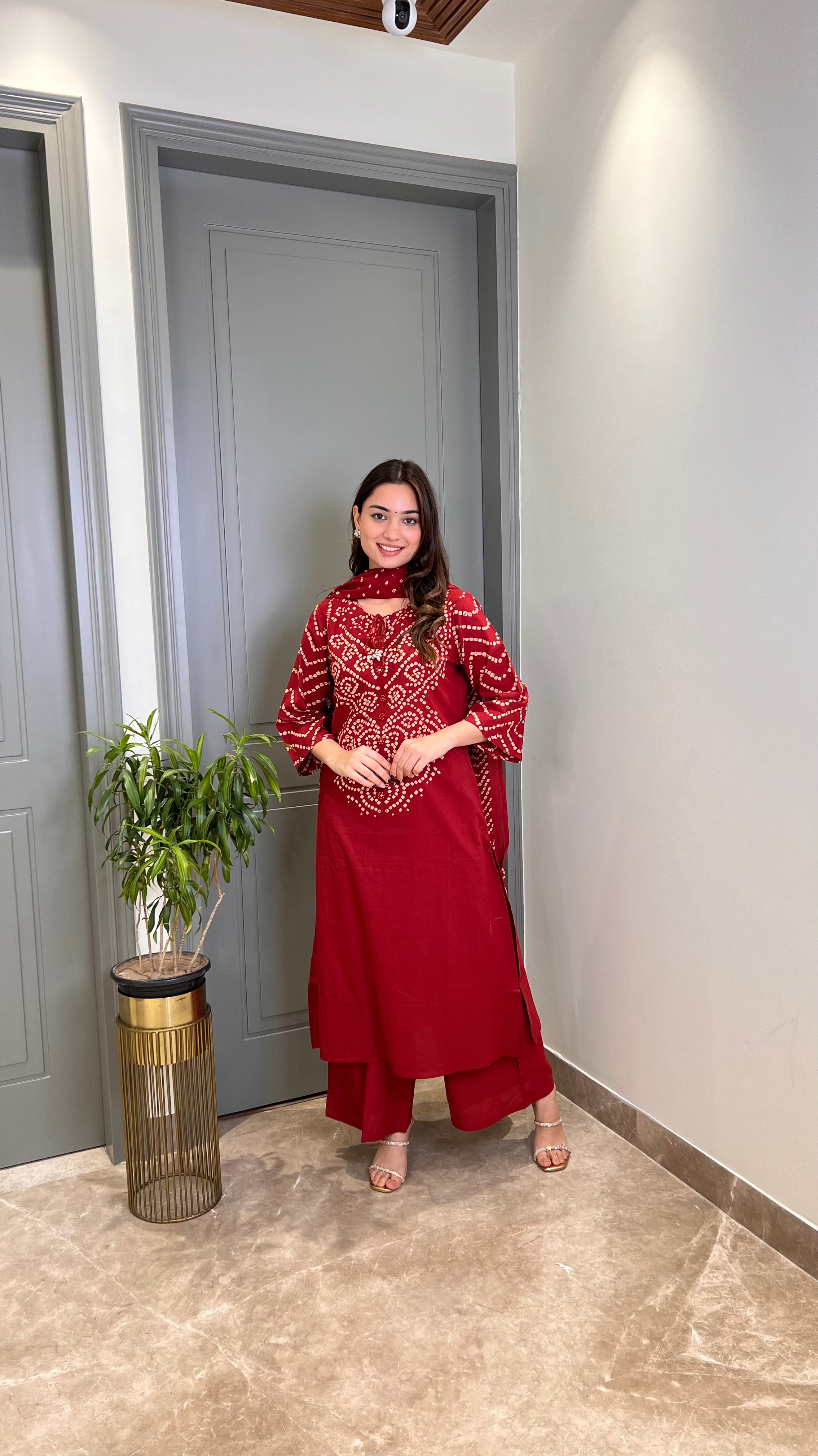 Nysa Maroon Bandhej Suit Set