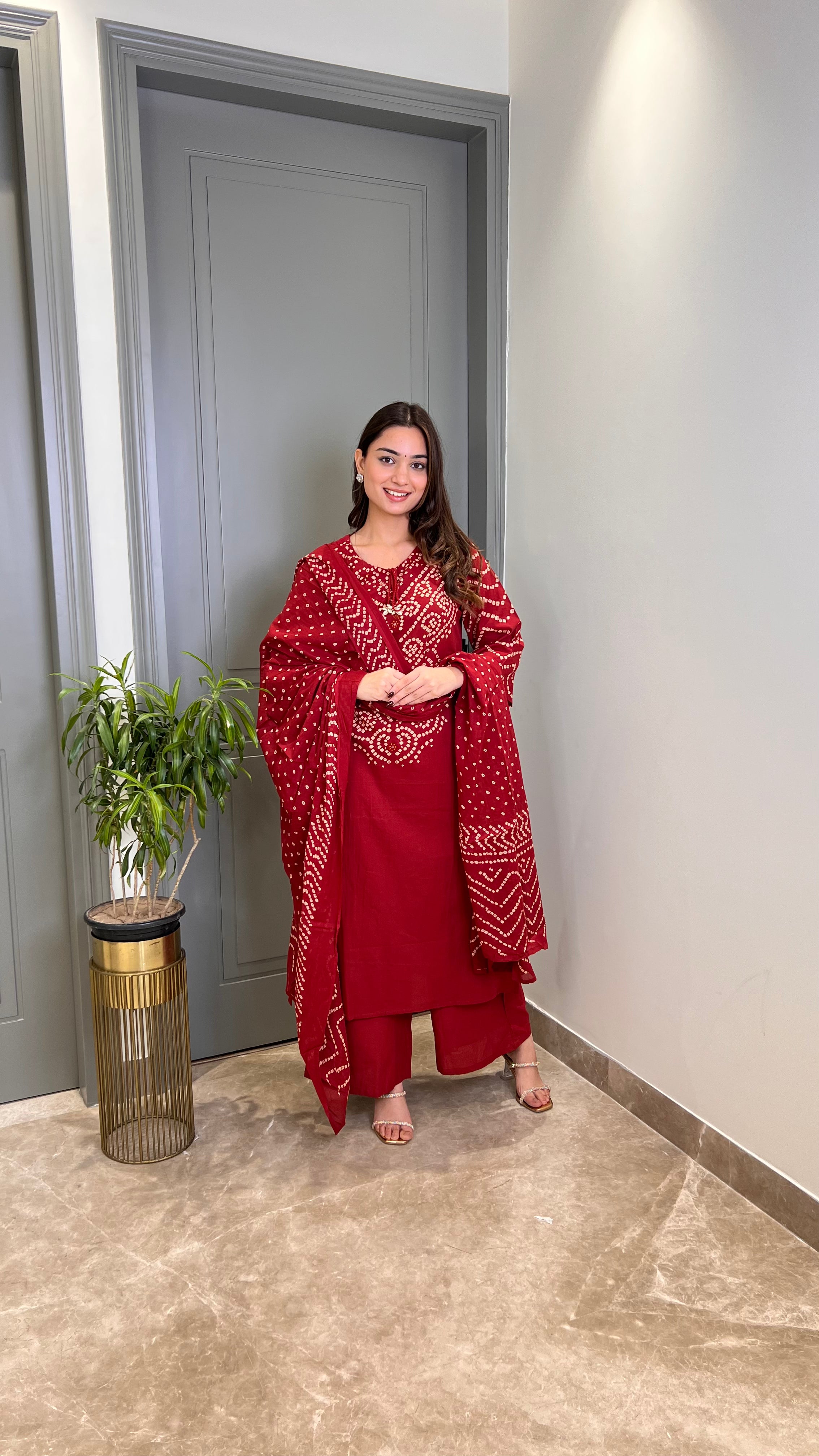 Nysa Maroon Bandhej Suit Set