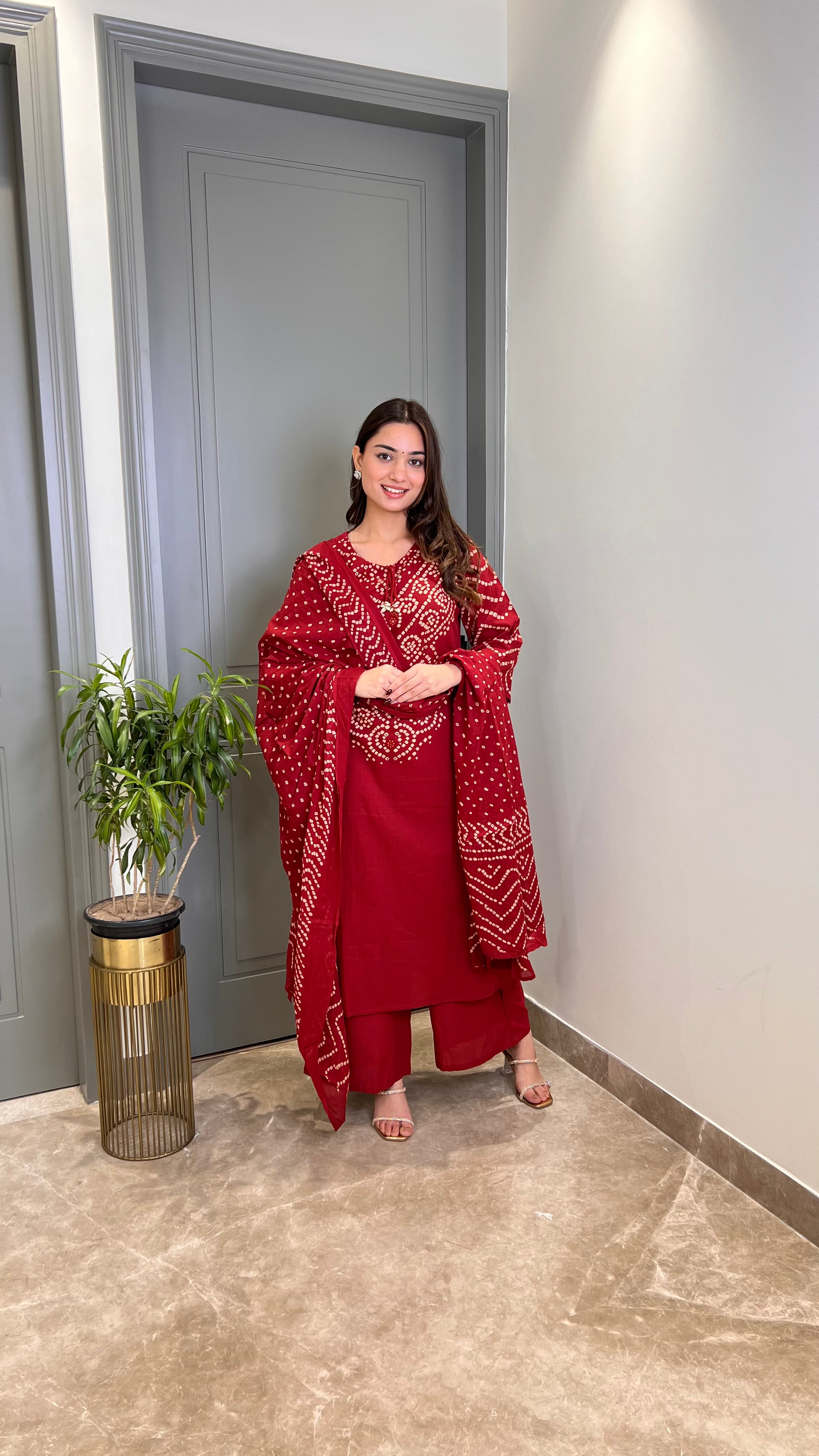 Nysa Maroon Bandhej Suit Set