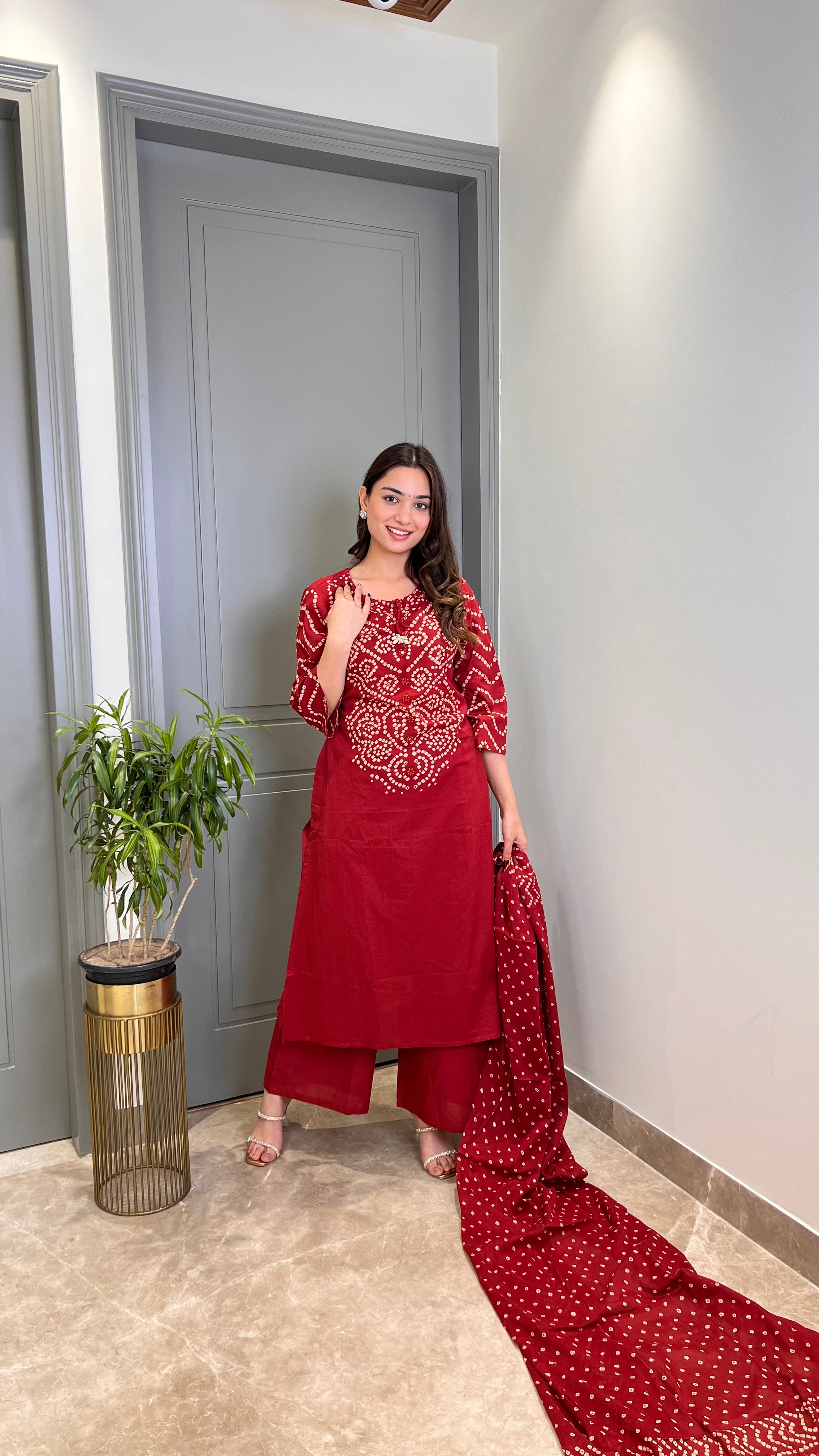 Nysa Maroon Bandhej Suit Set