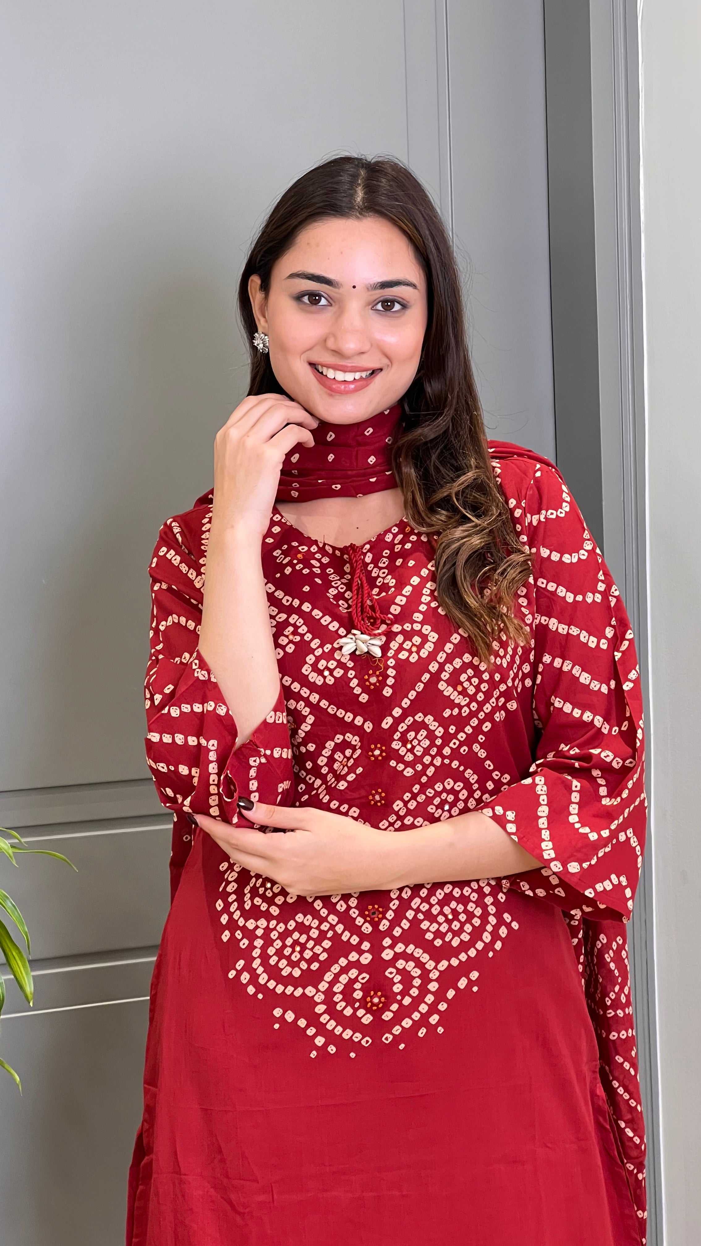 Nysa Maroon Bandhej Suit Set