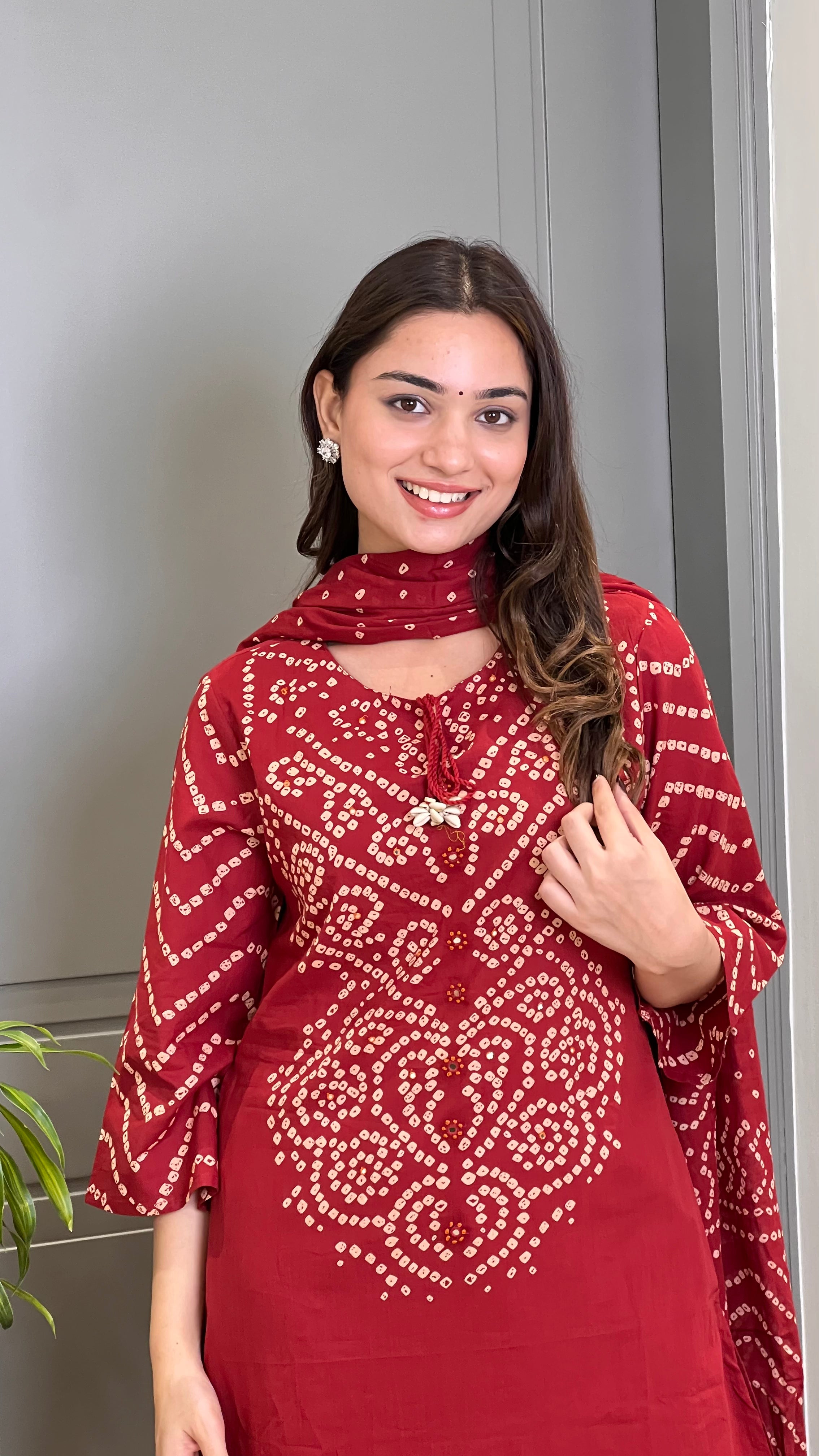 Nysa Maroon Bandhej Suit Set