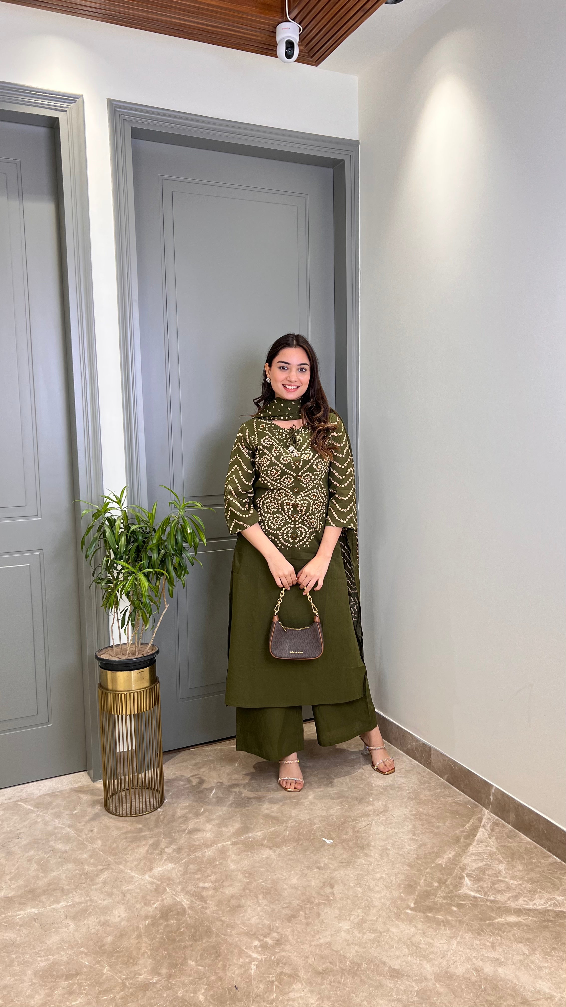 Nysa Green Bandhej Suit Set