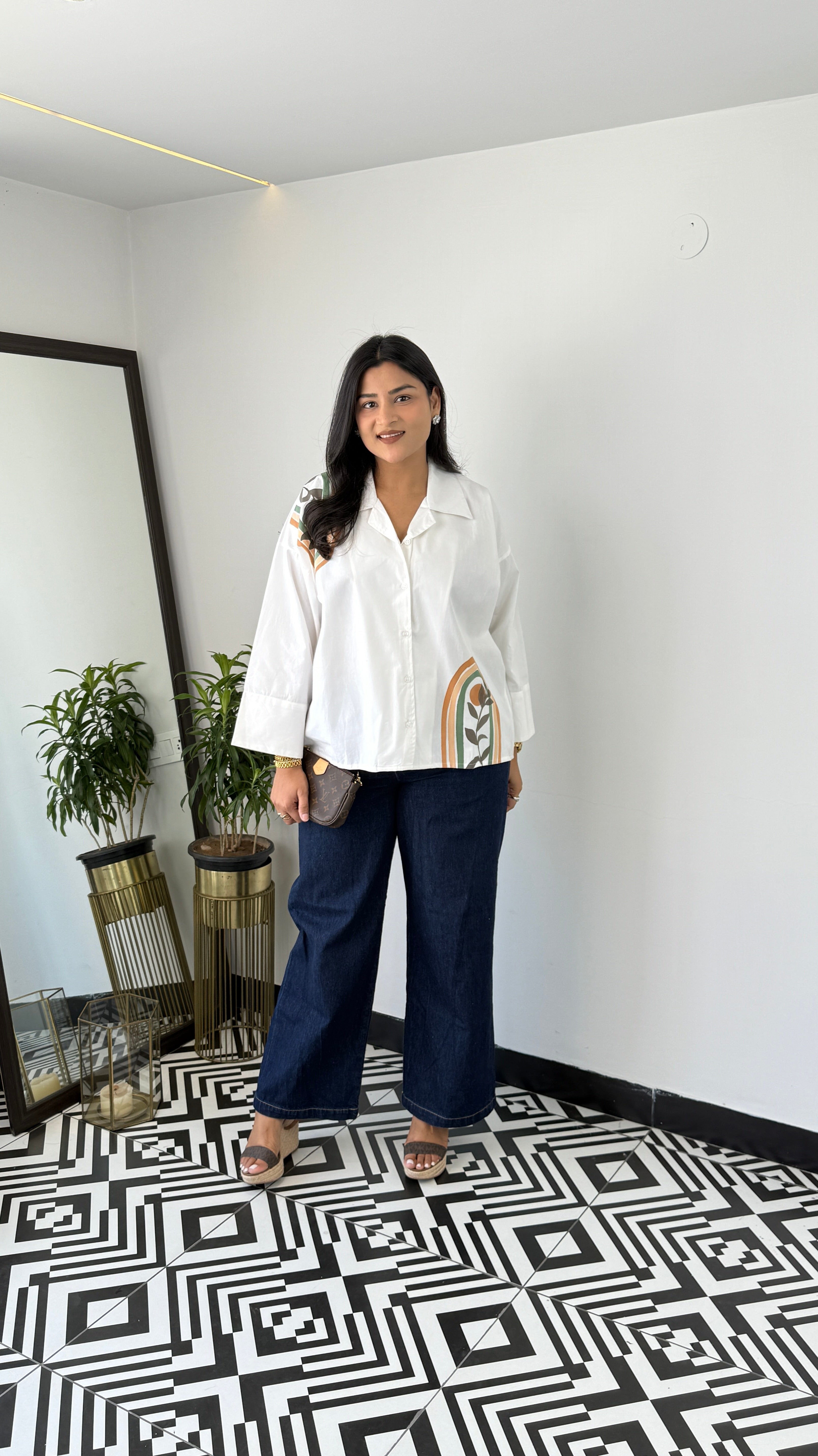 Hand Paint White Top