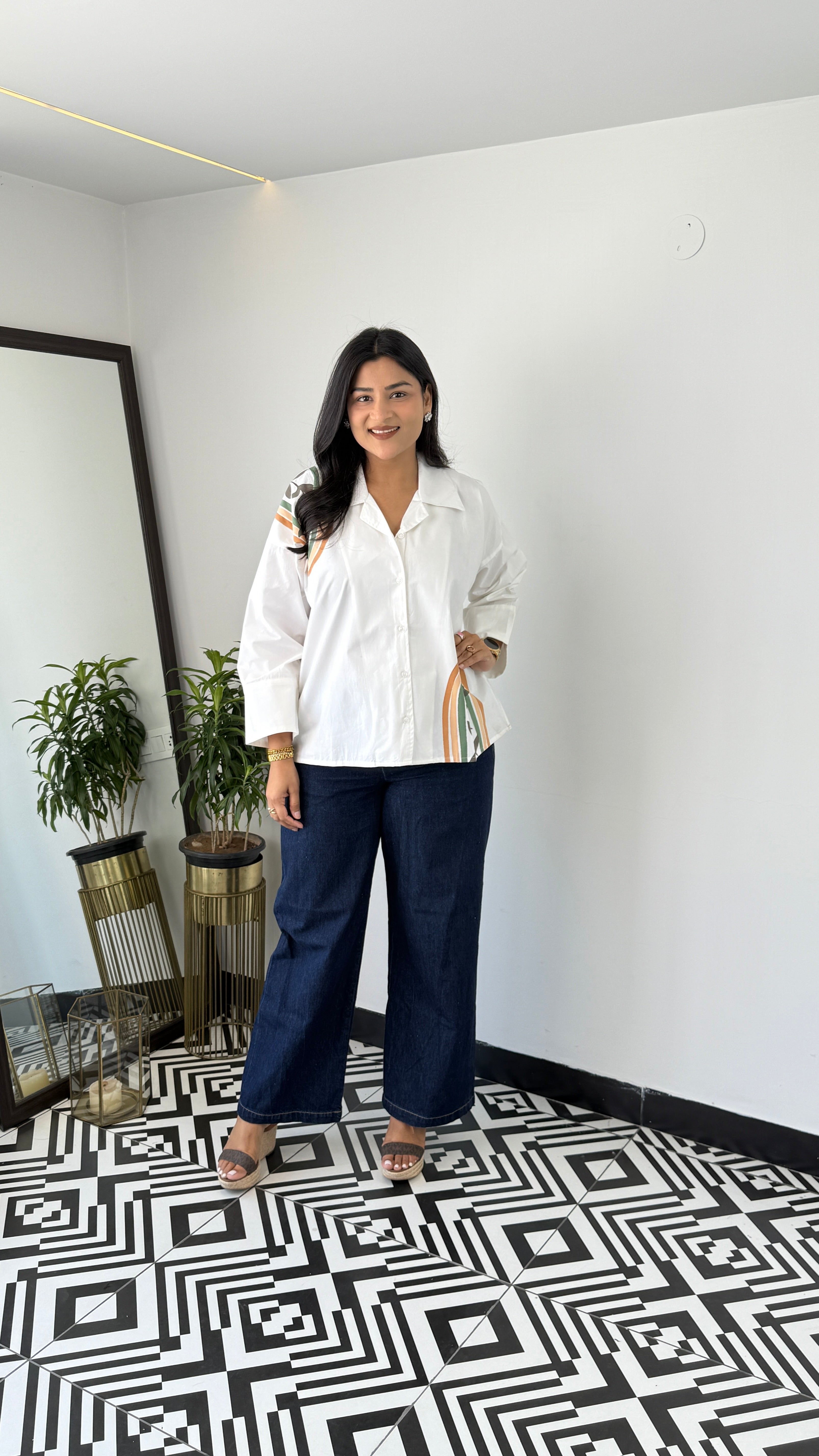 Hand Paint White Top