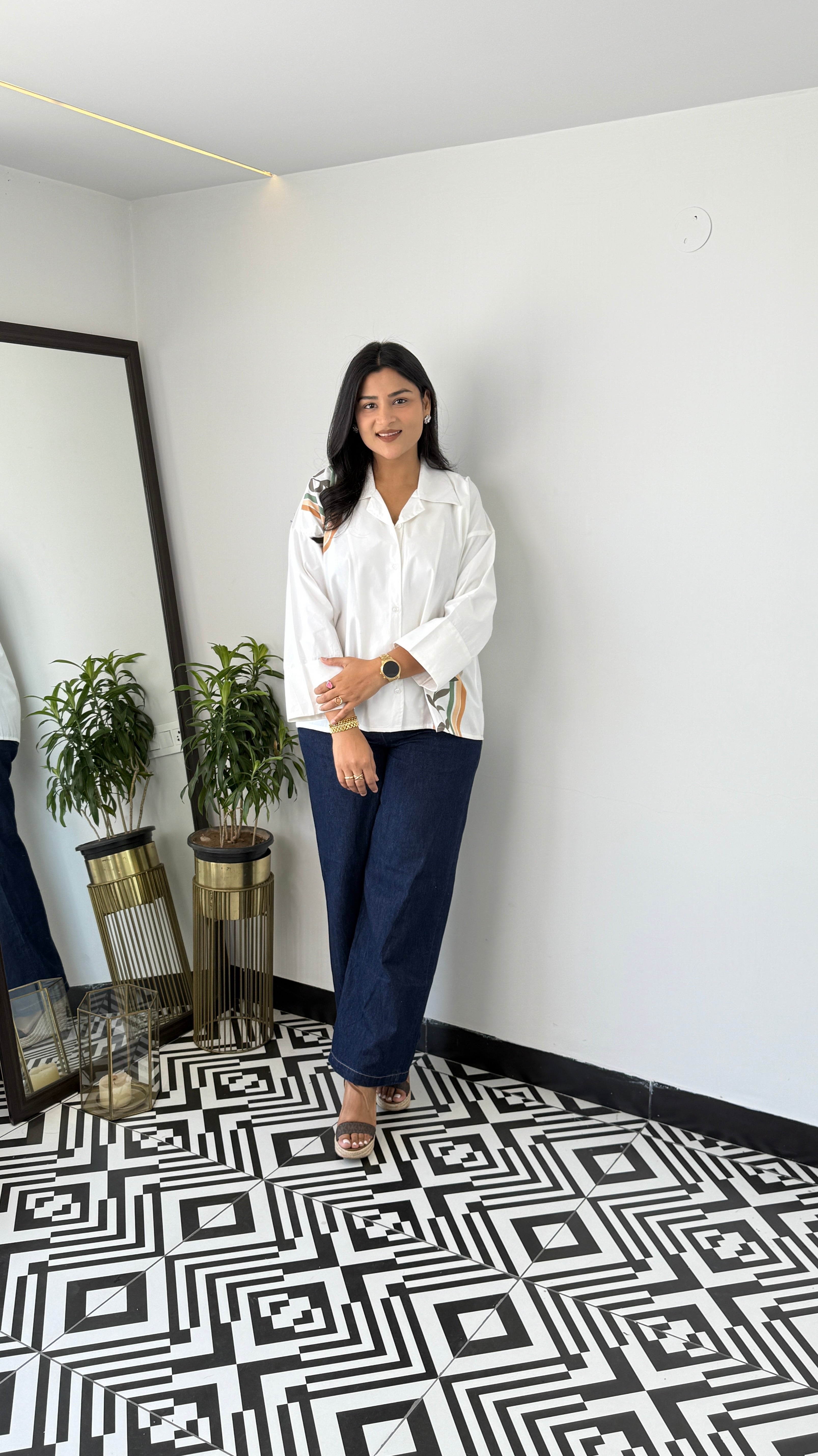 Hand Paint White Top